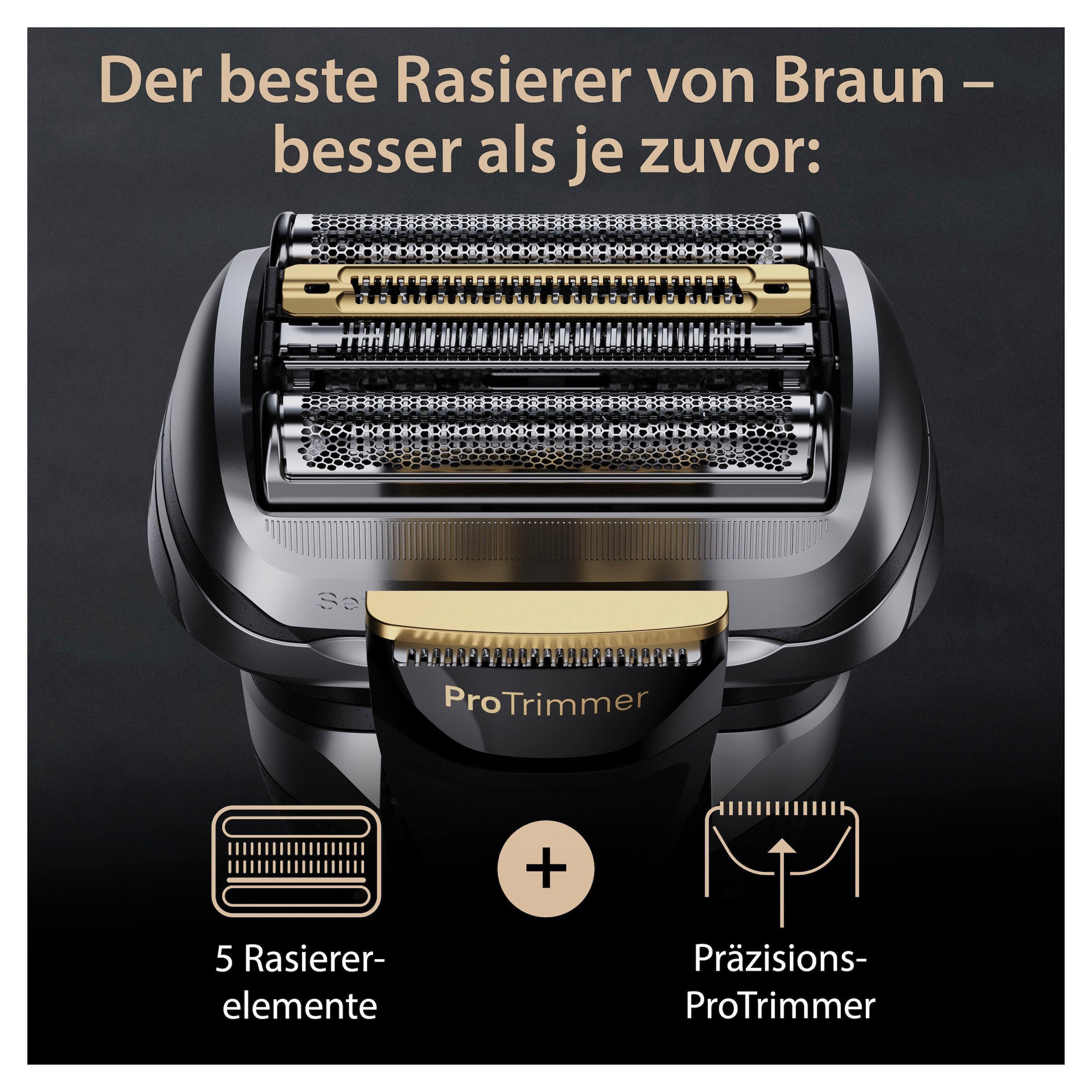 Braun Elektrorasierer »Series 9 Pro+ 9565cc«, Reinigungsstation, Precision ProTrimmer