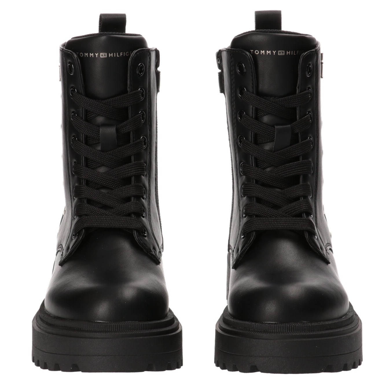Tommy Hilfiger Schnürboots, Chunky Boots, Plateaustiefel, Schnürstiefel mit Nieten besetzt