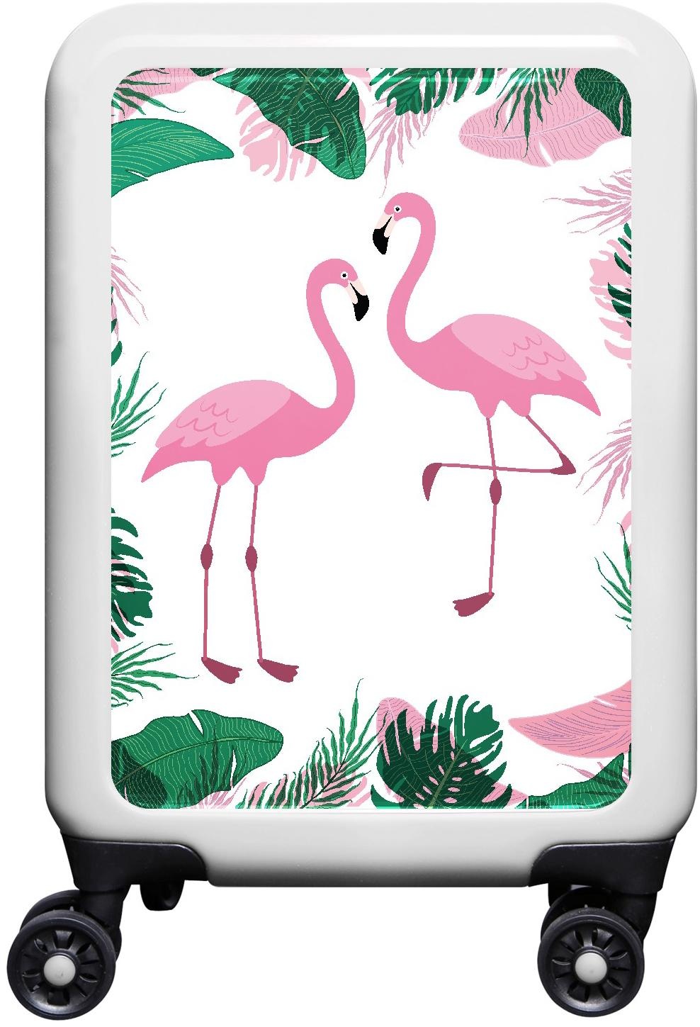 meinTrolley Hartschalen-Trolley »Flamingo im Dschungel, 55 cm«, 4 Rollen, Made in Germany