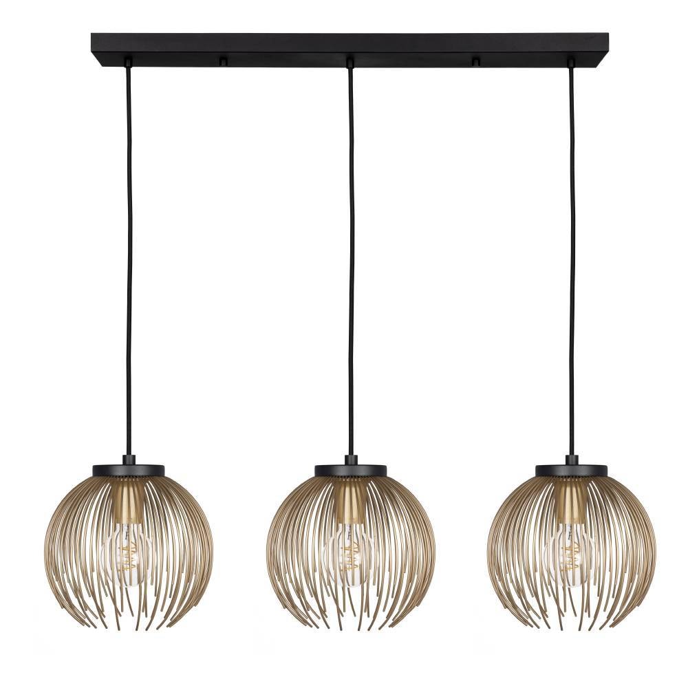 EGLO Hängeleuchte »VENEZUELA Pendellampe, Esszimmerlampe, Metall, schwarz, gold, E27«, Leuchtmittel E27 | Leuchtmittel wechselbar-ohne Leuchtmittel, Esstischlampe, Pendelleuchte, Drahtschirm, 1flammig, 110x93,5x23,5xcm