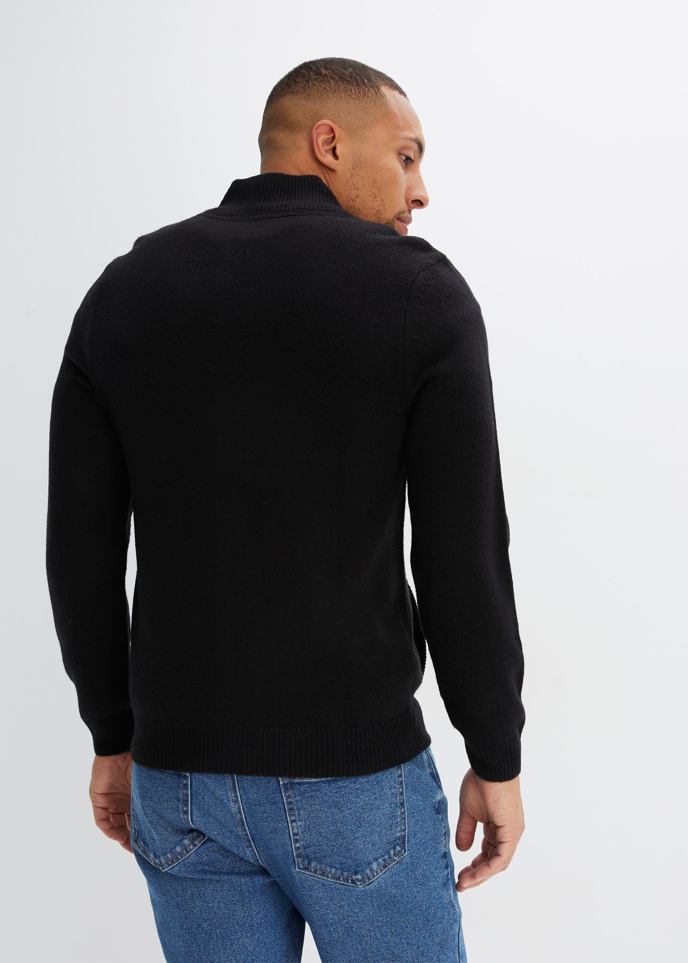 bonprix Strickjacke »Feinstrickjacke« mit Stehkragen, Regular Fit, aus Polyacryl, mit Reißverschluss