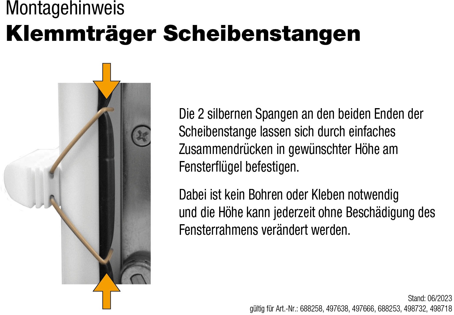 GARESA Scheibenstange »ø 12 mm"« Ø 12 mm ausziehbar Montage am Fensterrahmen, ausziehbar, Klemmfunktion, ohne Bohren