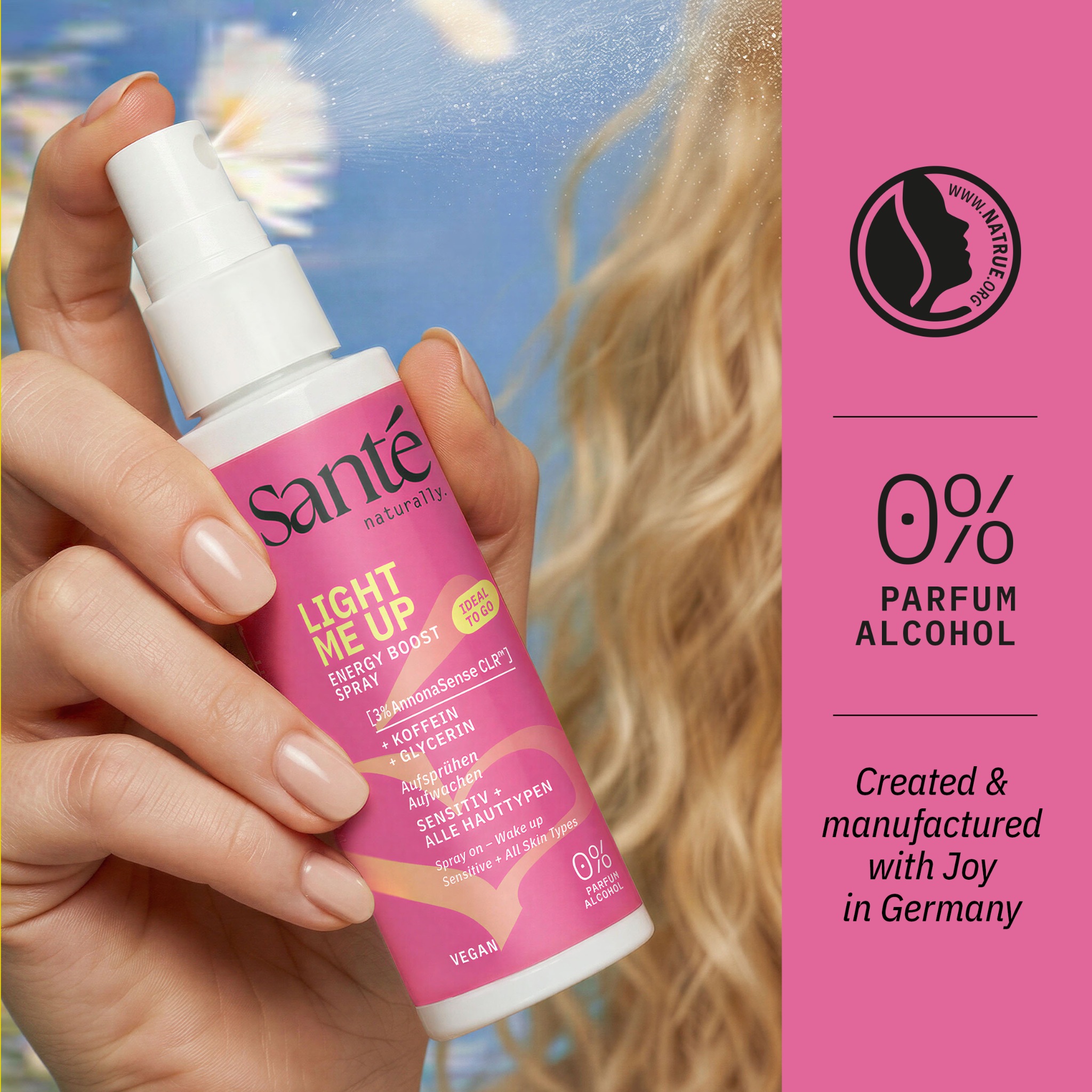 SANTE Gesichtsspray »LIGHT ME UP ENERGY BOOST SPRAY« mit leichter Nebel-Formel, für alle Hauttypen