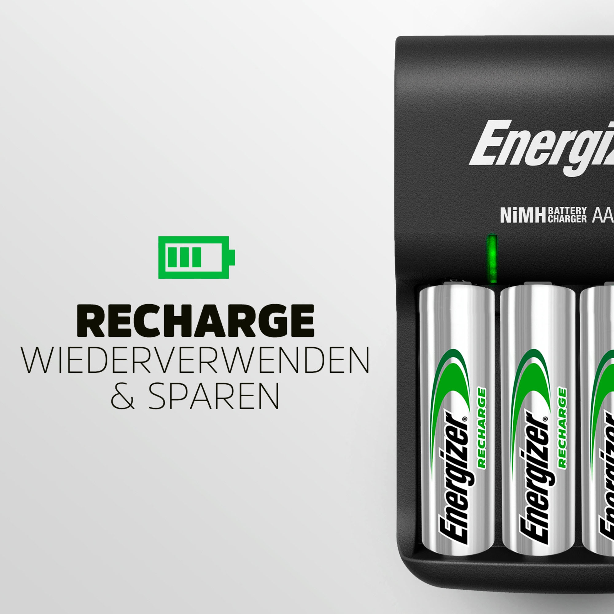 Energizer Batterie-Ladegerät »Base Charger + 4AA 1300 mAh«, 200 mA