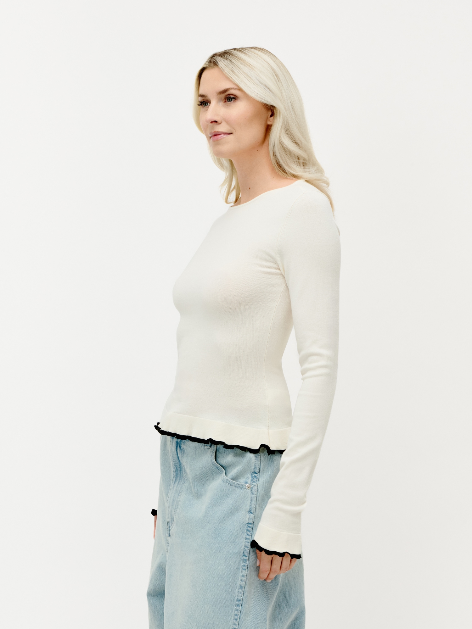 LeGer Strickpullover »Marlen, LeGer by Lena Gercke« slim fit, mit Wellenkanten