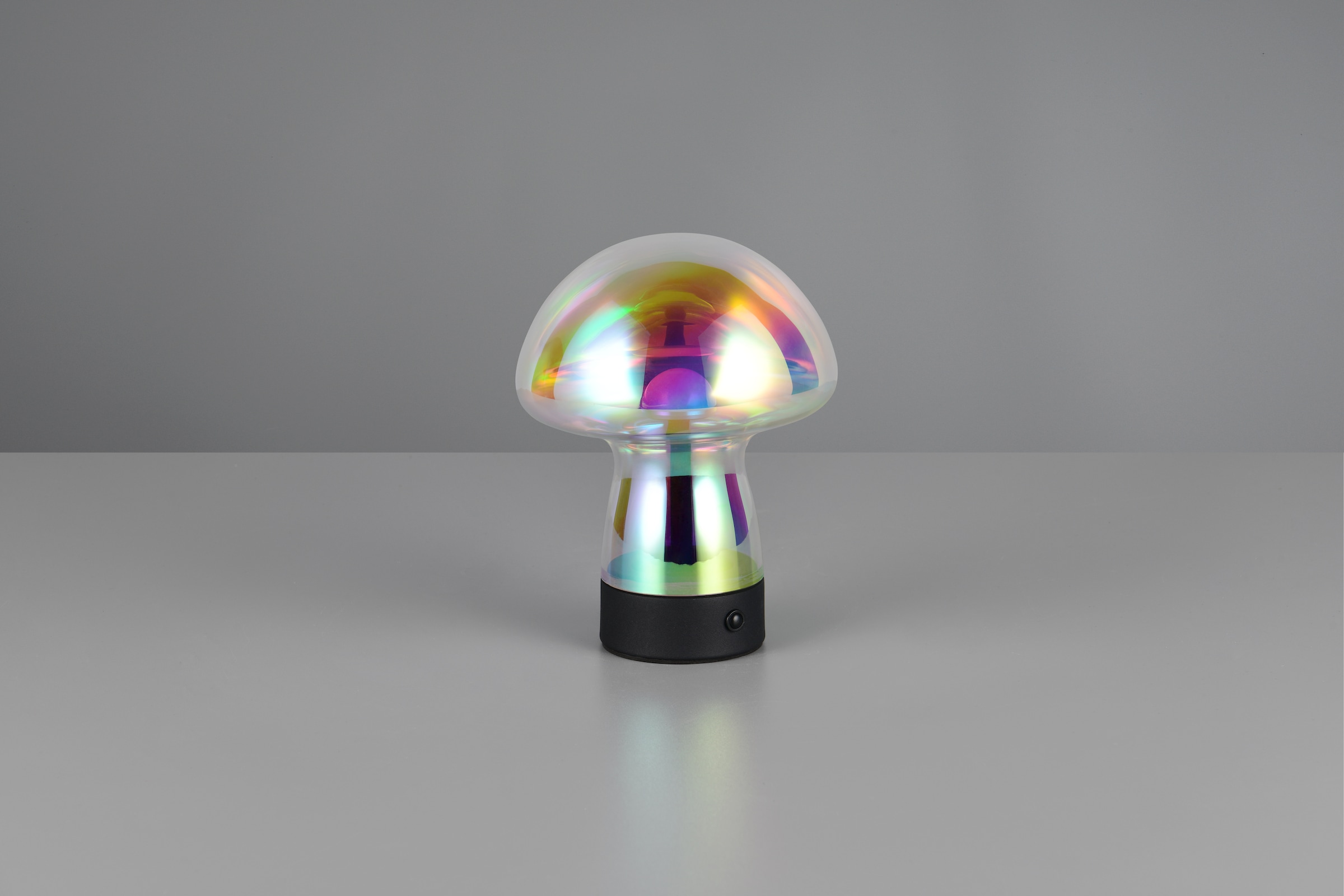 REALITY Leuchten LED Tischleuchte »DOOLEY, Akku LED Tischlampe aus Glas, Höhe 18 cm Ø 14cm, IP20 1,5W LED« LED-Board 1 Stk. Warmweiß 140 Lumen 3000K warmweiß, Touchdimmer, USB-Ladeanschluss