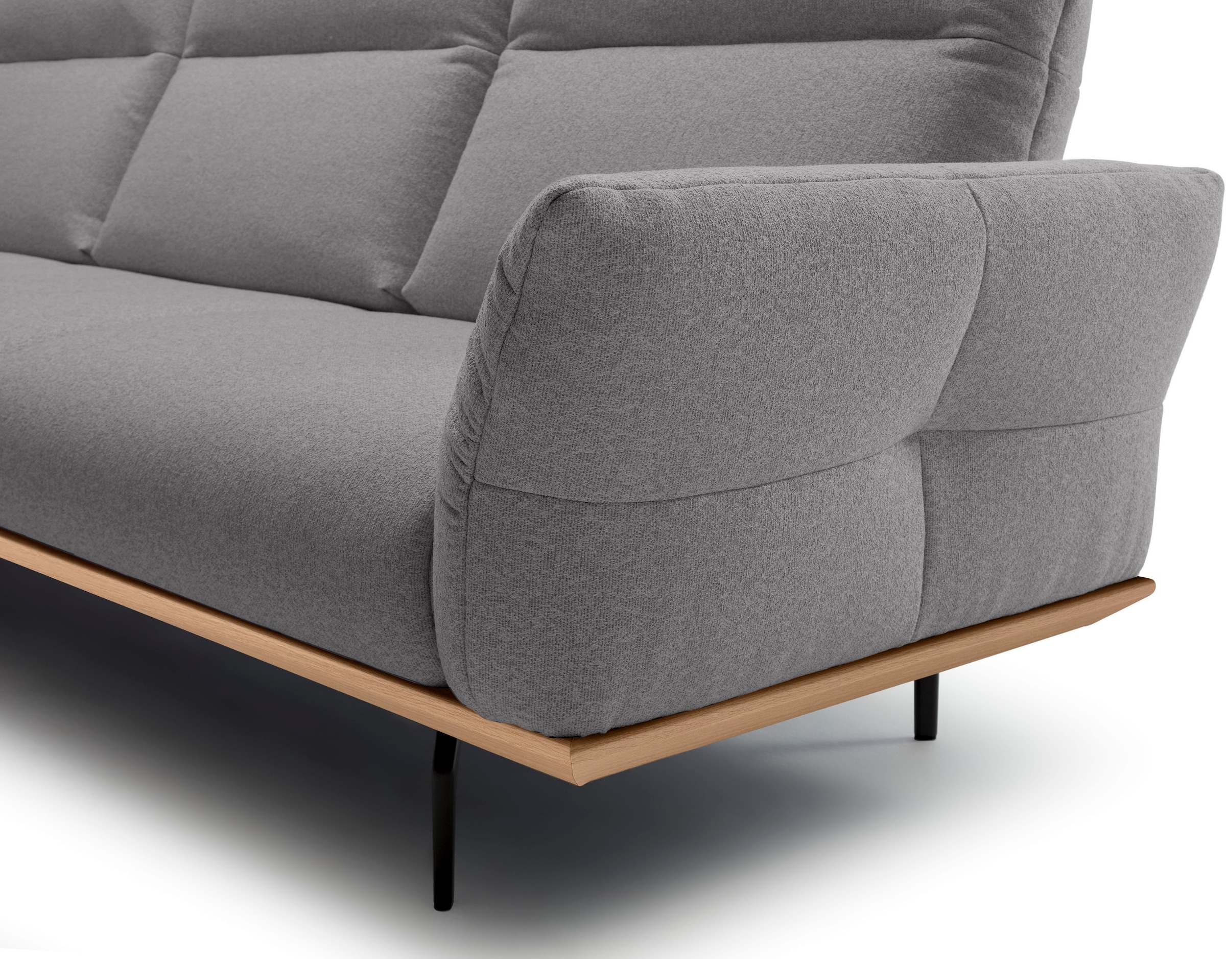 Creation BY ROLF BENZ Ecksofa »CR.460« Sockel in Eiche, Winkelfüße in Umbragrau, Breite 318 cm