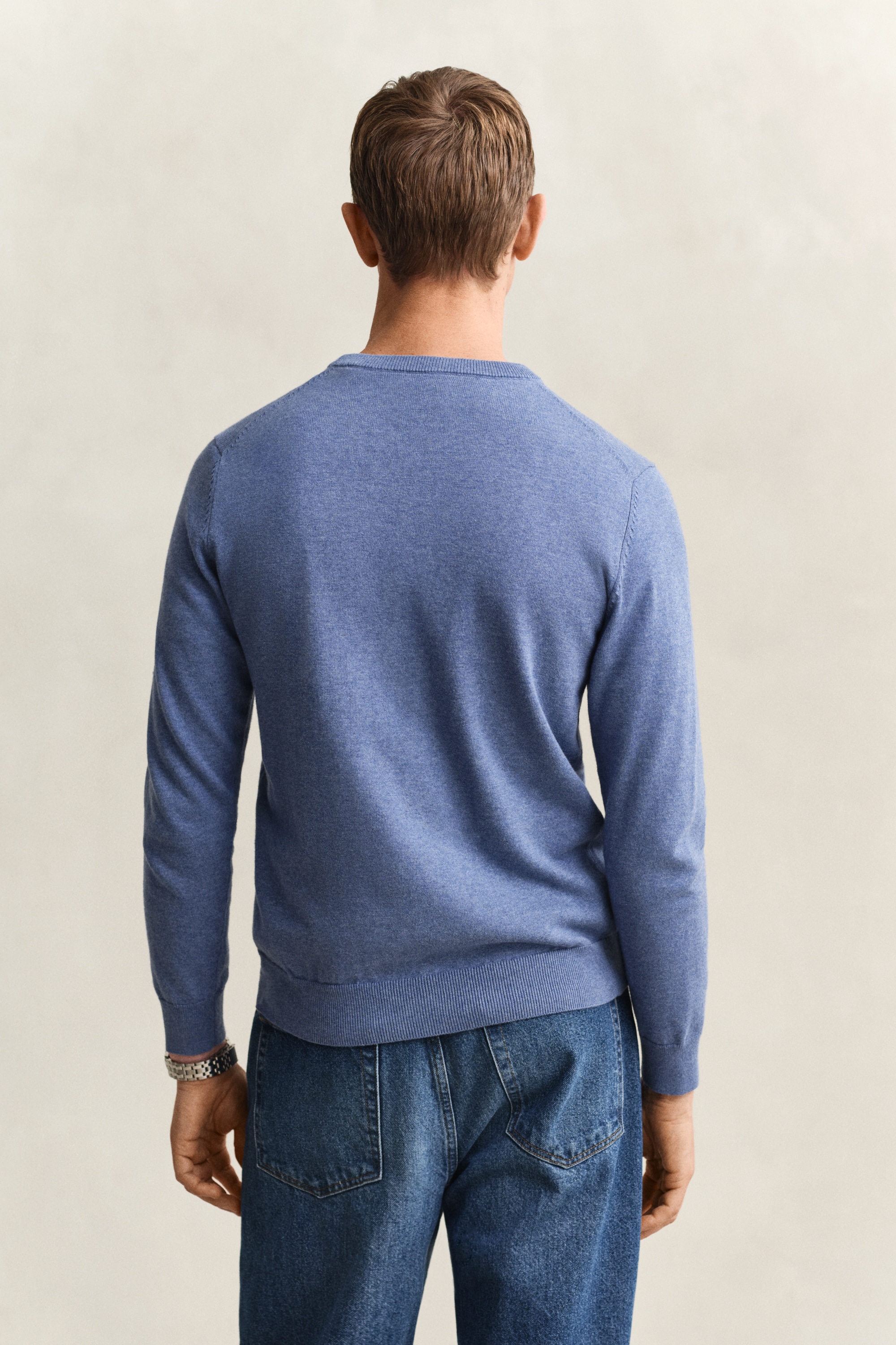 Gant Rundhalspullover »CLASSIC COTTON C-NECK« Premium Strickpullver aus weicher 100% Baumwolle, Übergangspullover