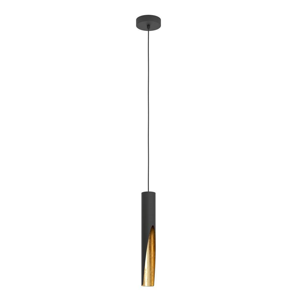 EGLO Hängeleuchte »BARBOTTO Pendellampe, Stahl, GU10, IP20, Hängelampe, Esstischlampe«, 1 flammig, Leuchtmittel GU10 | LED fest integriert, Hängeleuchte, H110 x Ø6,0 cm, schwarz, gold, 1X4,5W inkl.