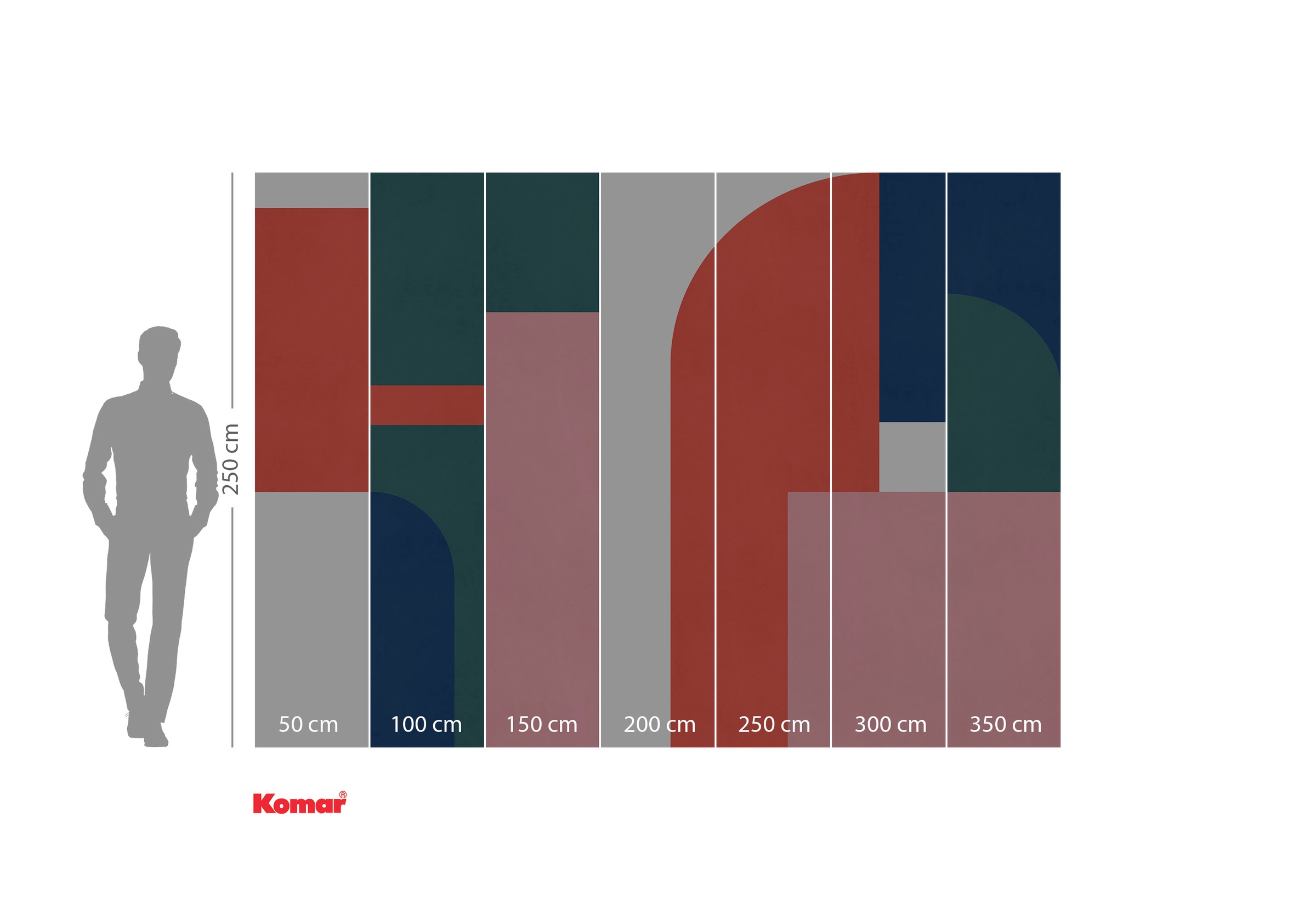 Komar Fototapete »Komar Vlies Fototapete - Geometric Colours - Größe 350 x 250 cm«, bedruckt