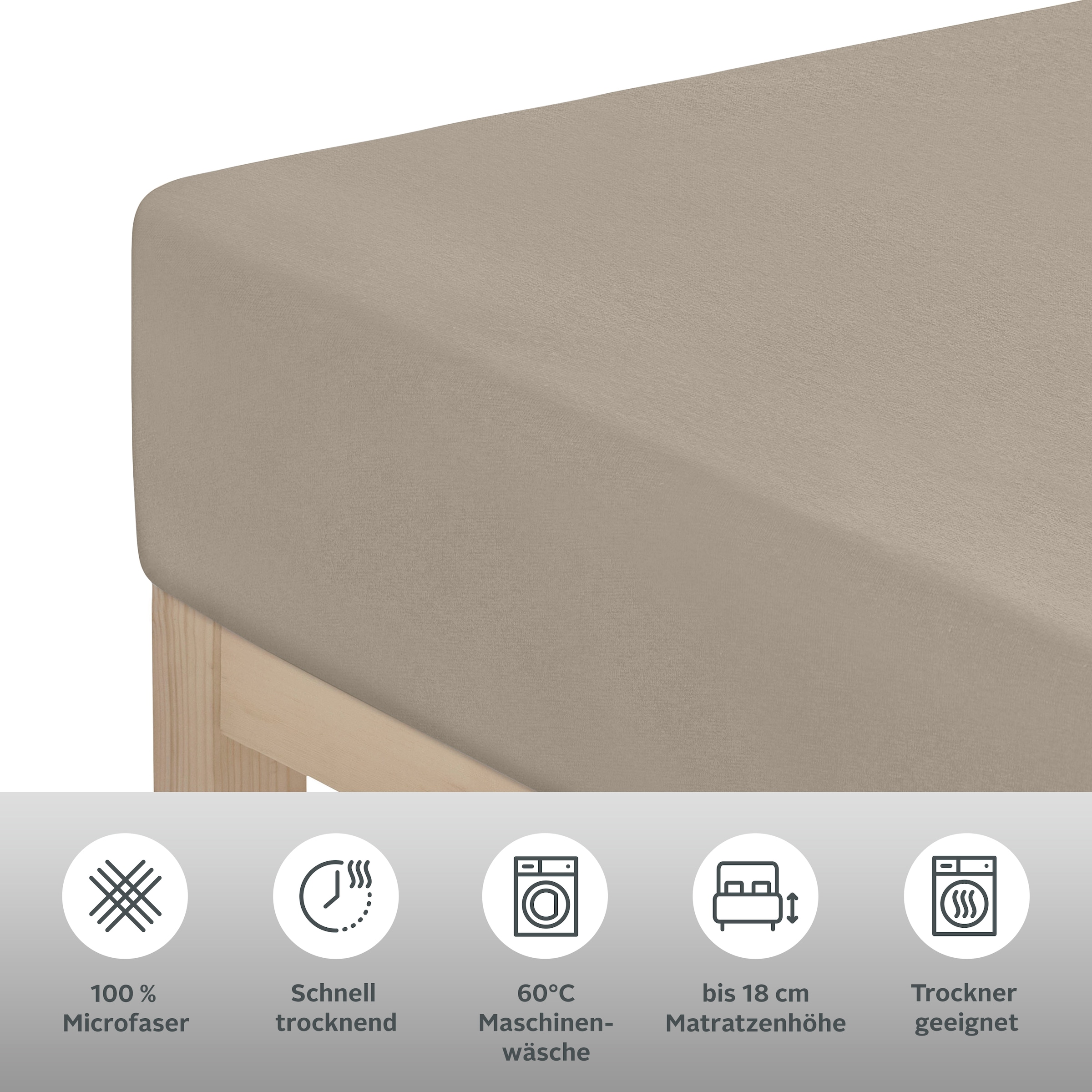 OTTO home Spannbettlaken »PAPRIKA« Bettlaken Laken in zwei Qualitäten: Fleece & Jersey, schnelltrocknend