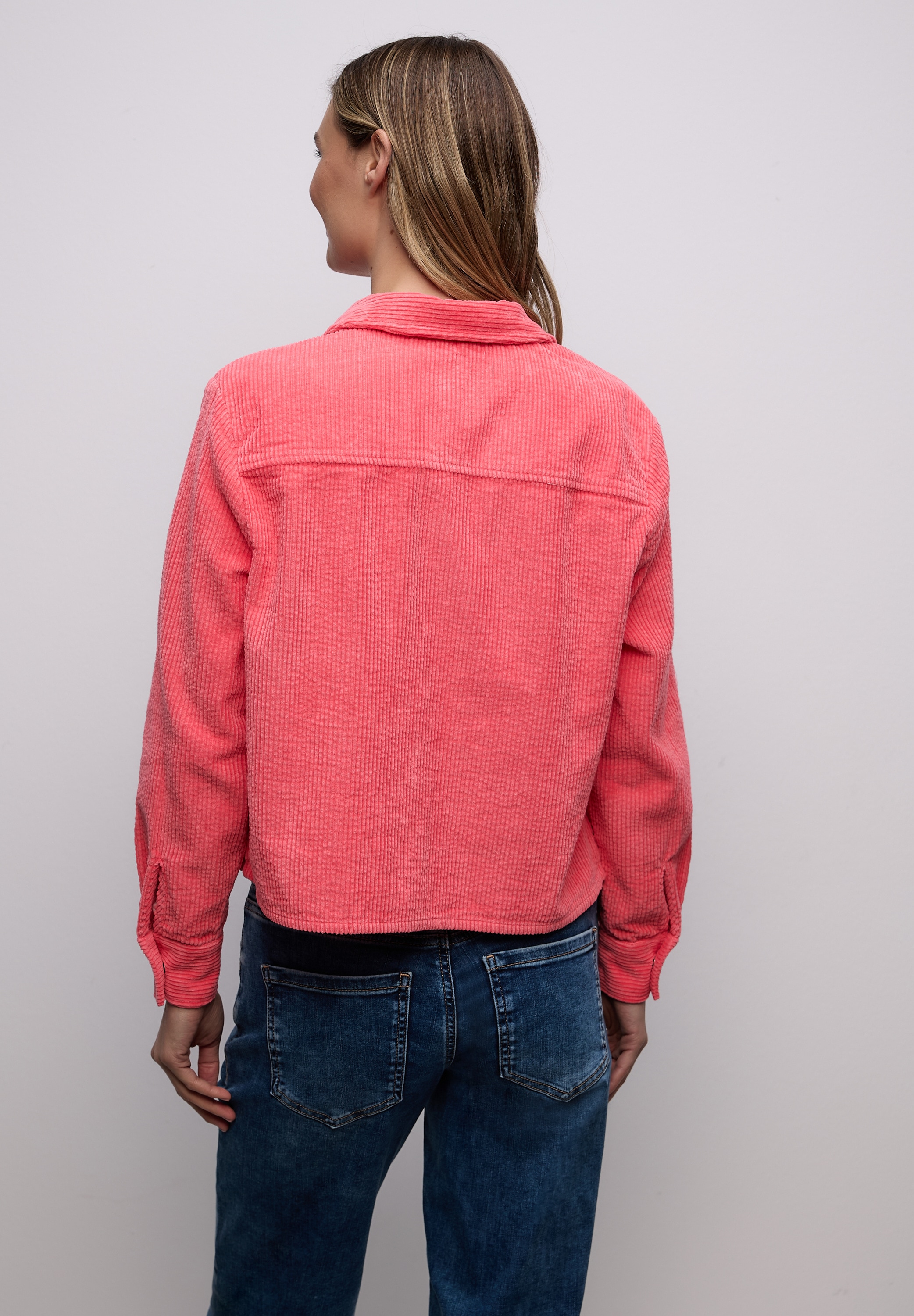 STREET ONE Langarmbluse in Cord-Qualität