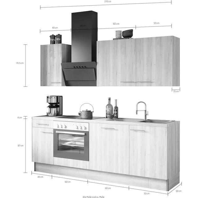 OPTIFIT Küche »Klara«, 210 cm breit bestellen bei OTTO