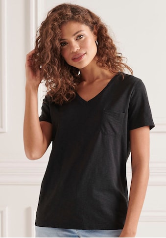 Superdry T-Shirt »SCRIPTED V NECK TEE«, T-Shirt aus Bio-Baumwolle mit V-Ausschnitt und... kaufen