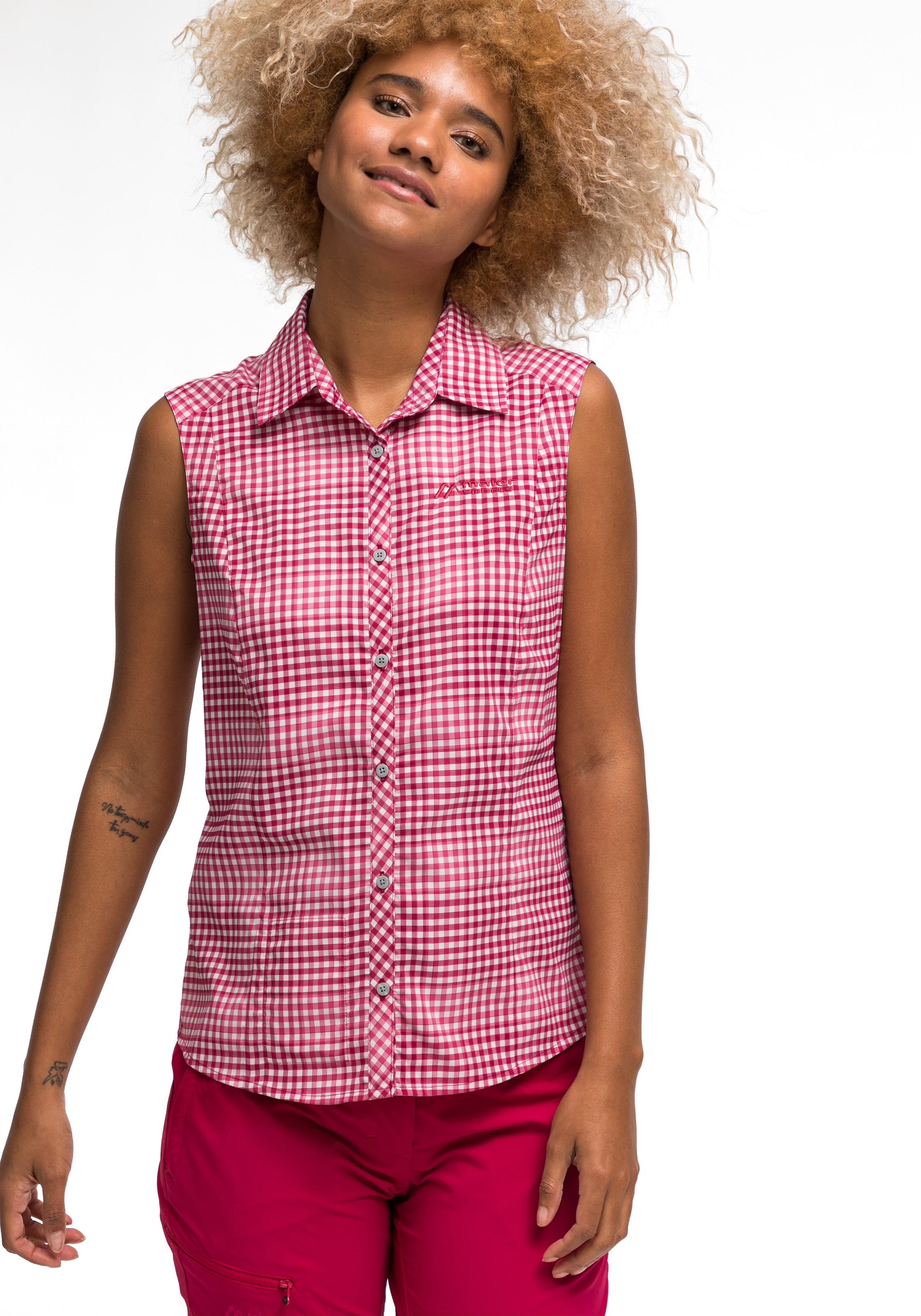 OTTO online bei »Sana Damen Sports Bluse, ärmellose bestellen Maier sleeveless«, Karobluse atmungsaktive Funktionsbluse