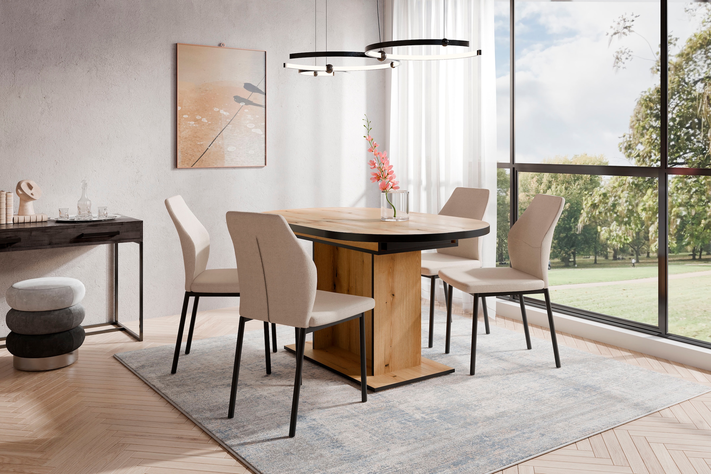 Home affaire Esstisch »Basel«, pflegeleichter Tisch, 140cm auf 180cm ausziehbar, verschiedene Farben