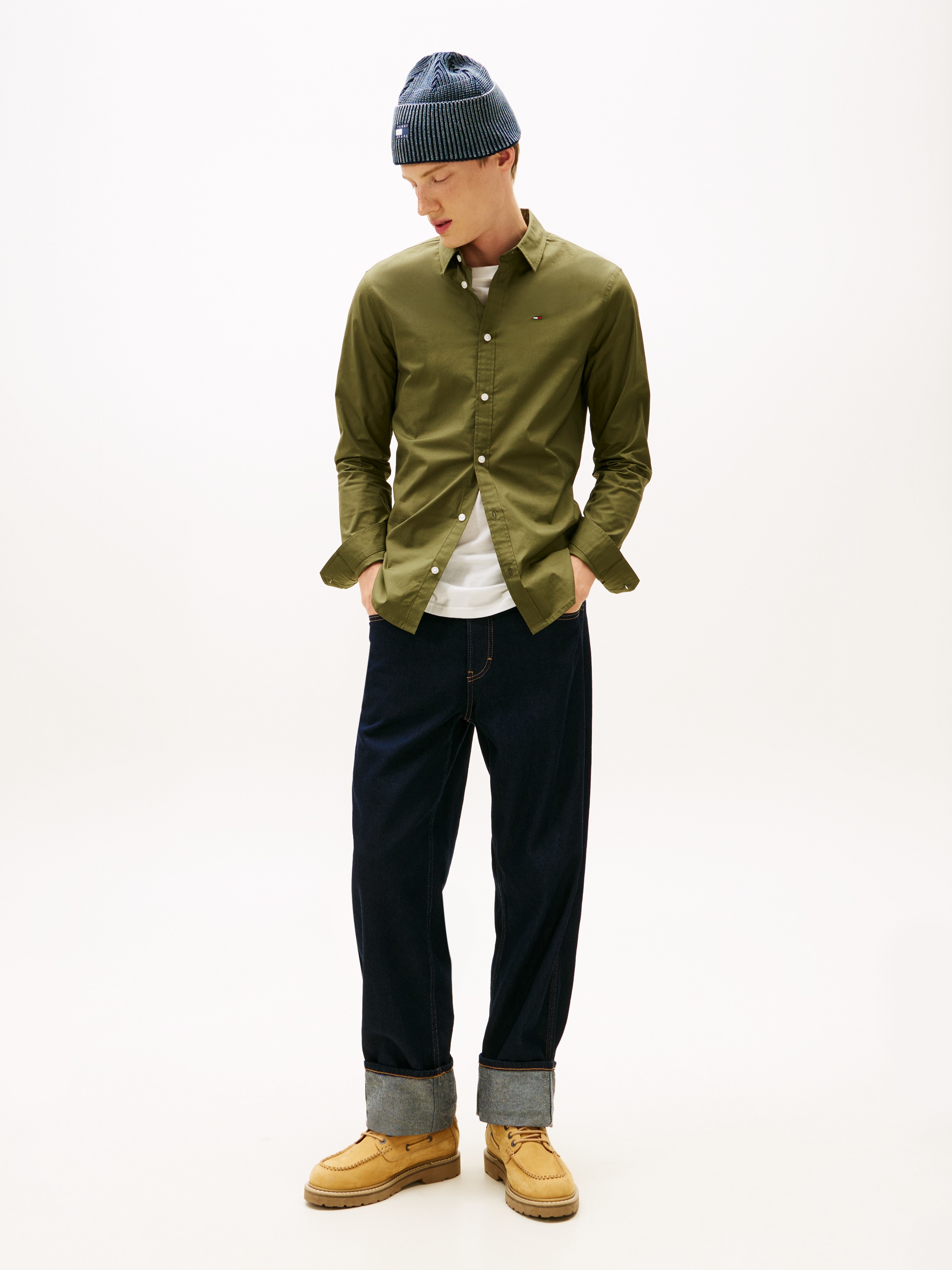 Tommy Jeans Langarmhemd »Sabim Stretch Hemd Shirt« Stretch Hemd, Premium, Slim Fit, mit Elasthan