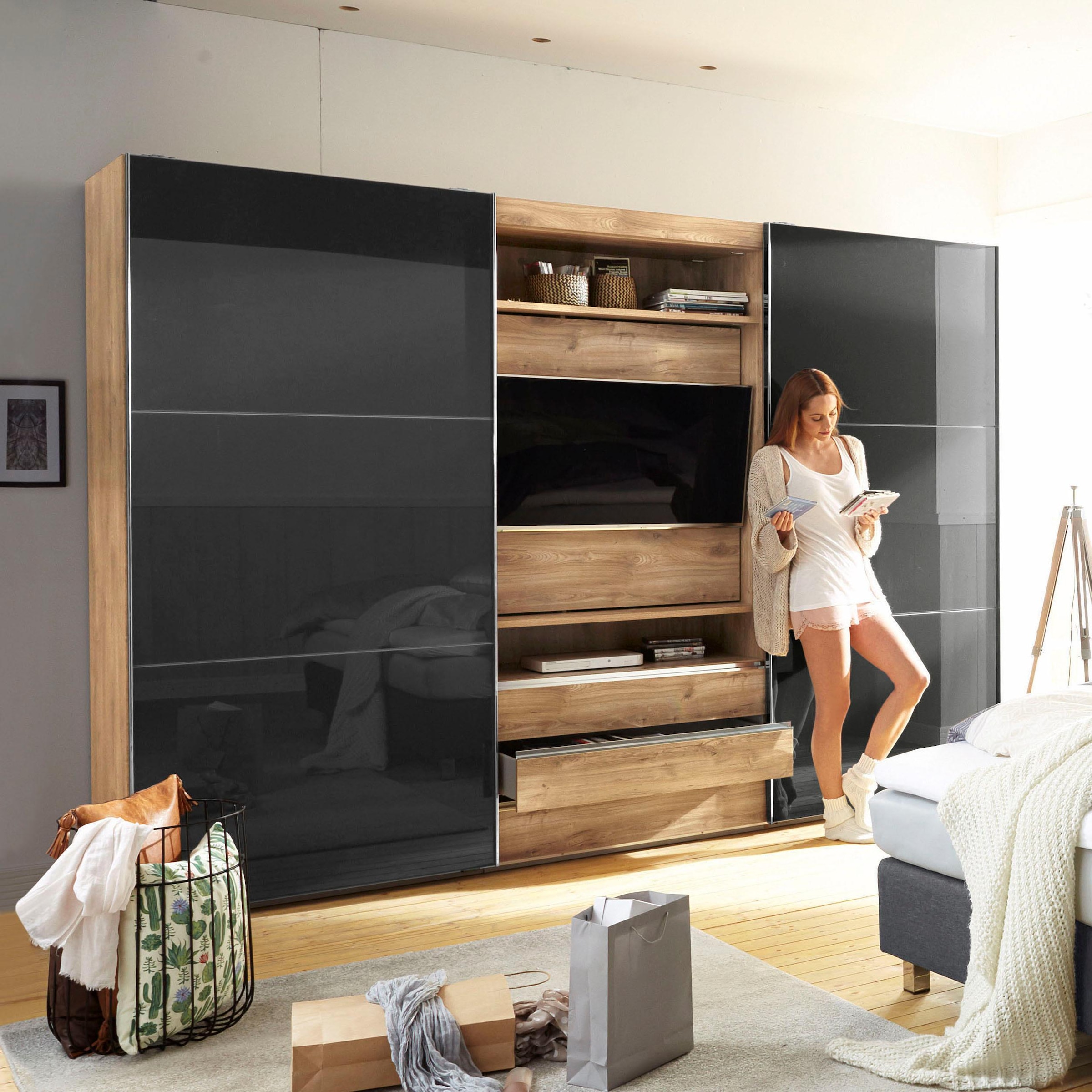 Wimex Schwebetürenschrank »Magic by fresh to go« tolles EXTRA: mit drehbarem TV-Element, Fronten aus Glas