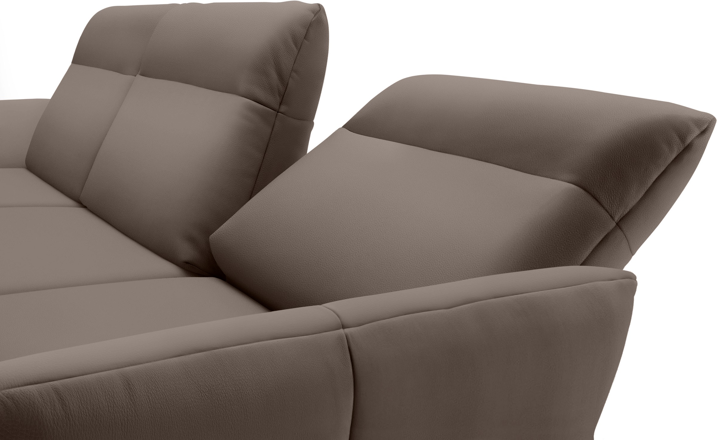Creation BY ROLF BENZ Ecksofa »CR.460«, Sockel in Eiche, Winkelfüße in Umbragrau, Breite 318 cm