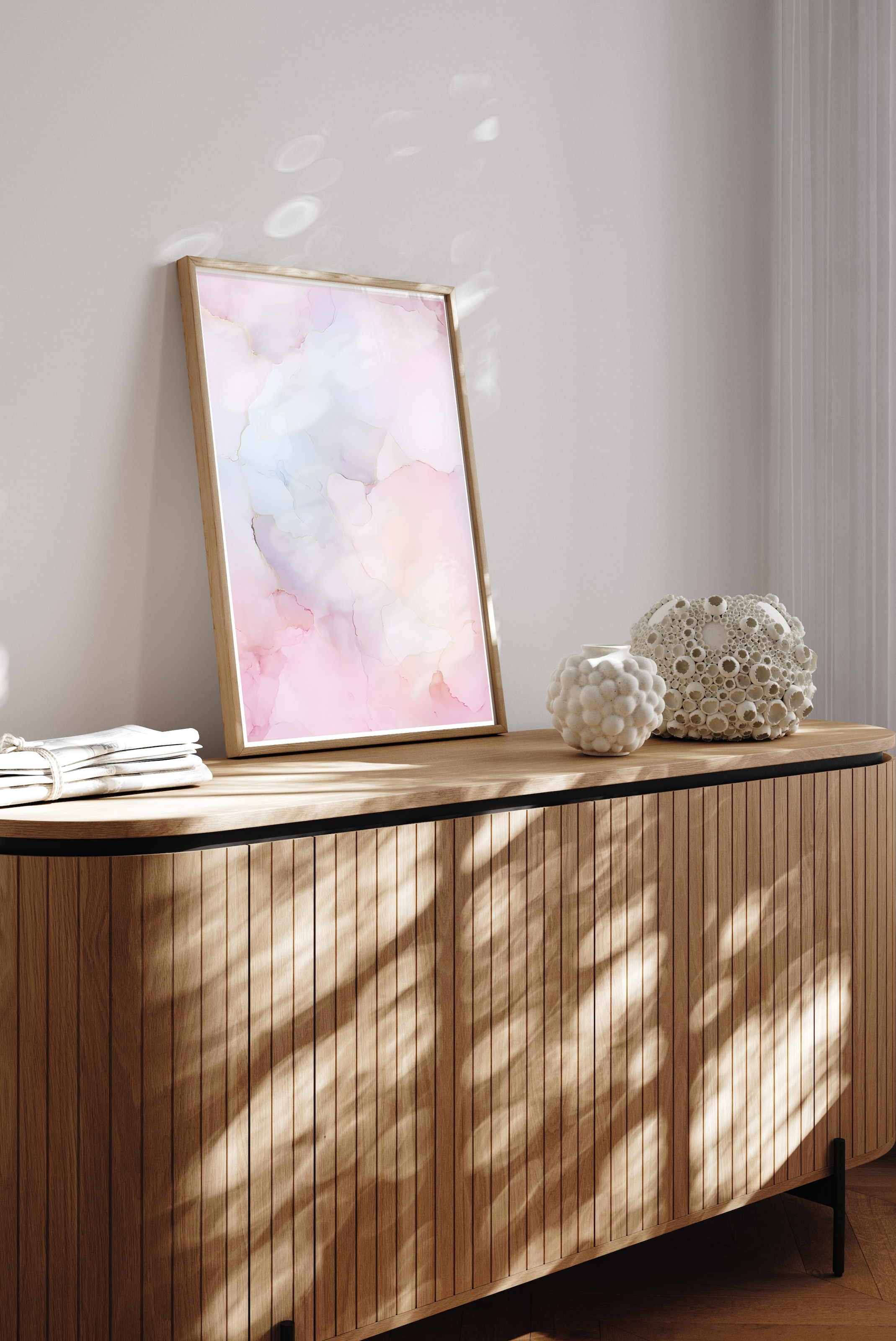 queence Bild mit Rahmen »Wandkunst in Pastell« Abstrakt | Abstrakte | Formen | Gemälde | Kunst 1 Stk. tlg. Kunstdruck in Pastell mit einem Echtholzrahmen