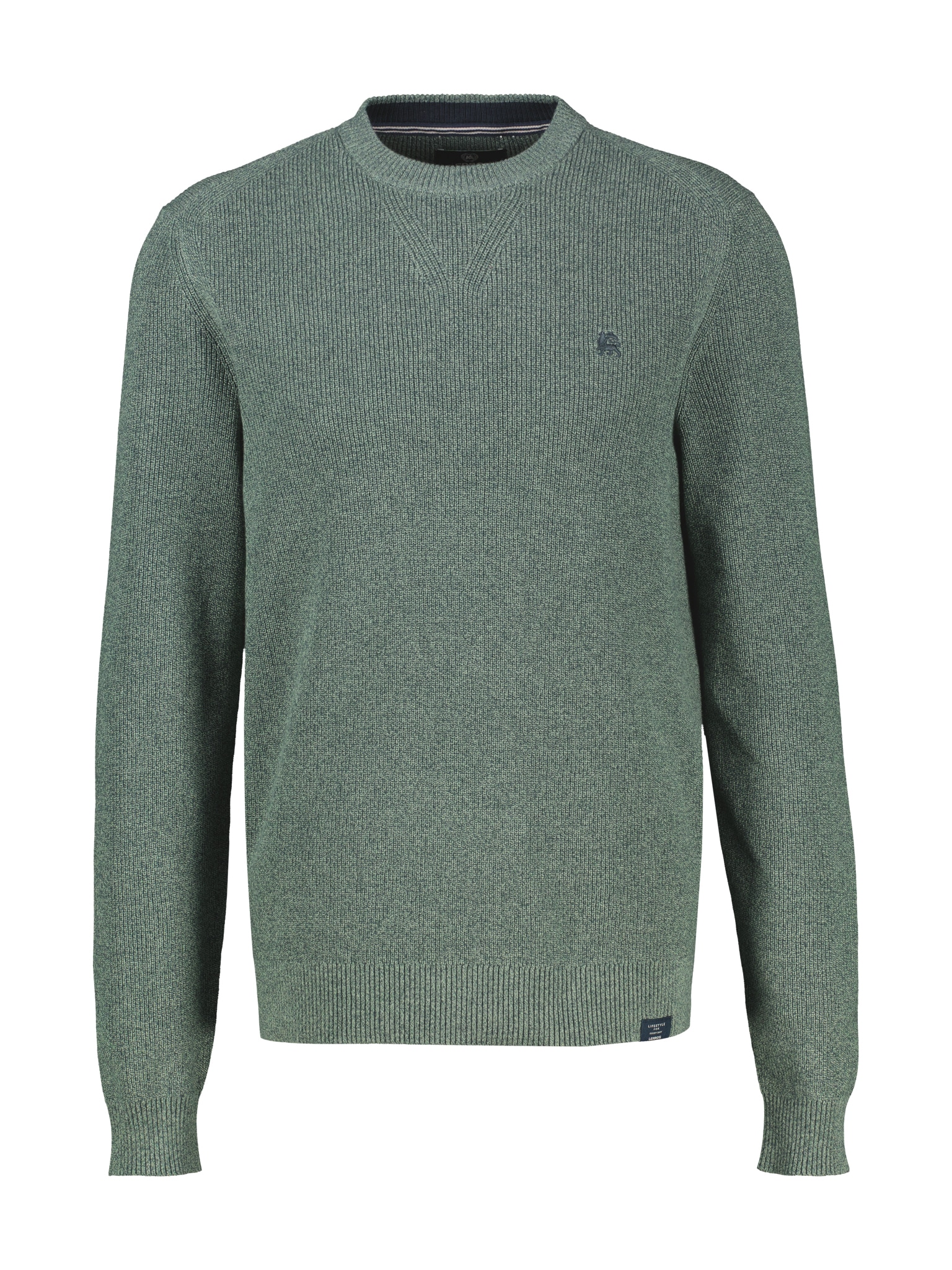LERROS Strickpullover mit Logo-Stickerei / Reine Baumwolle