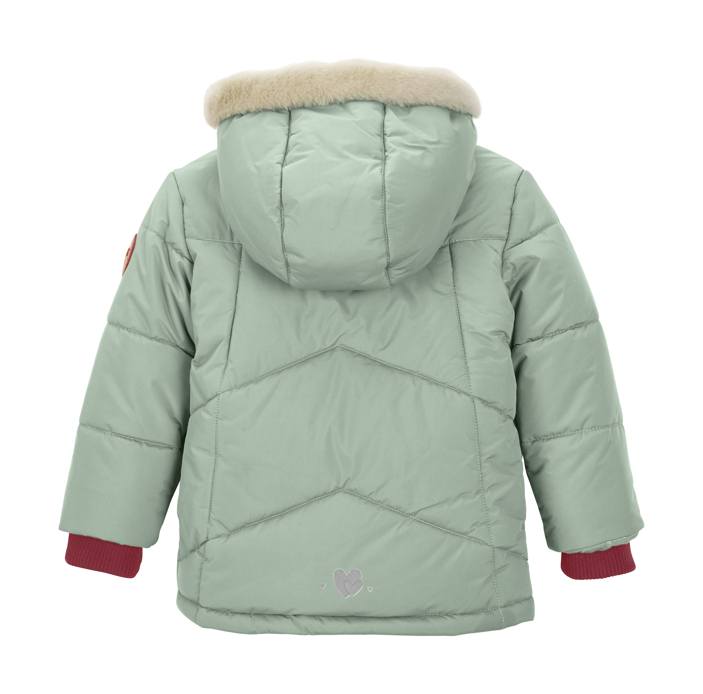 first instinct by killtec Steppjacke »FIOW 13 MNS QLTD JCKT«, Gefütterte, wasserabweisende Kinderjacke mit Teddyfell und Herznieten