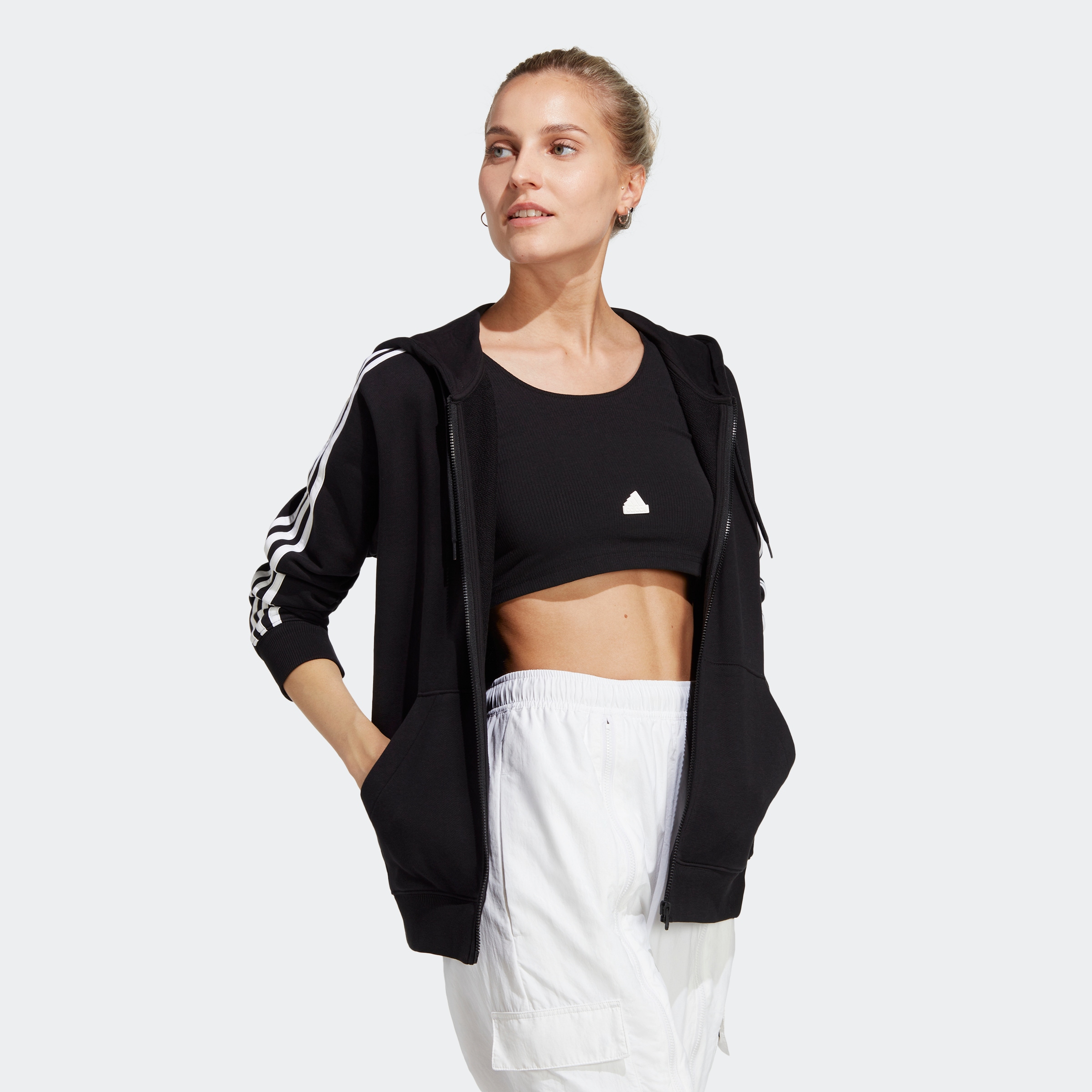 adidas Sportswear Kapuzensweatjacke »ESSENTIALS 3STREIFEN FRENCH TERRY REGULAR KAPUZENJACKE«