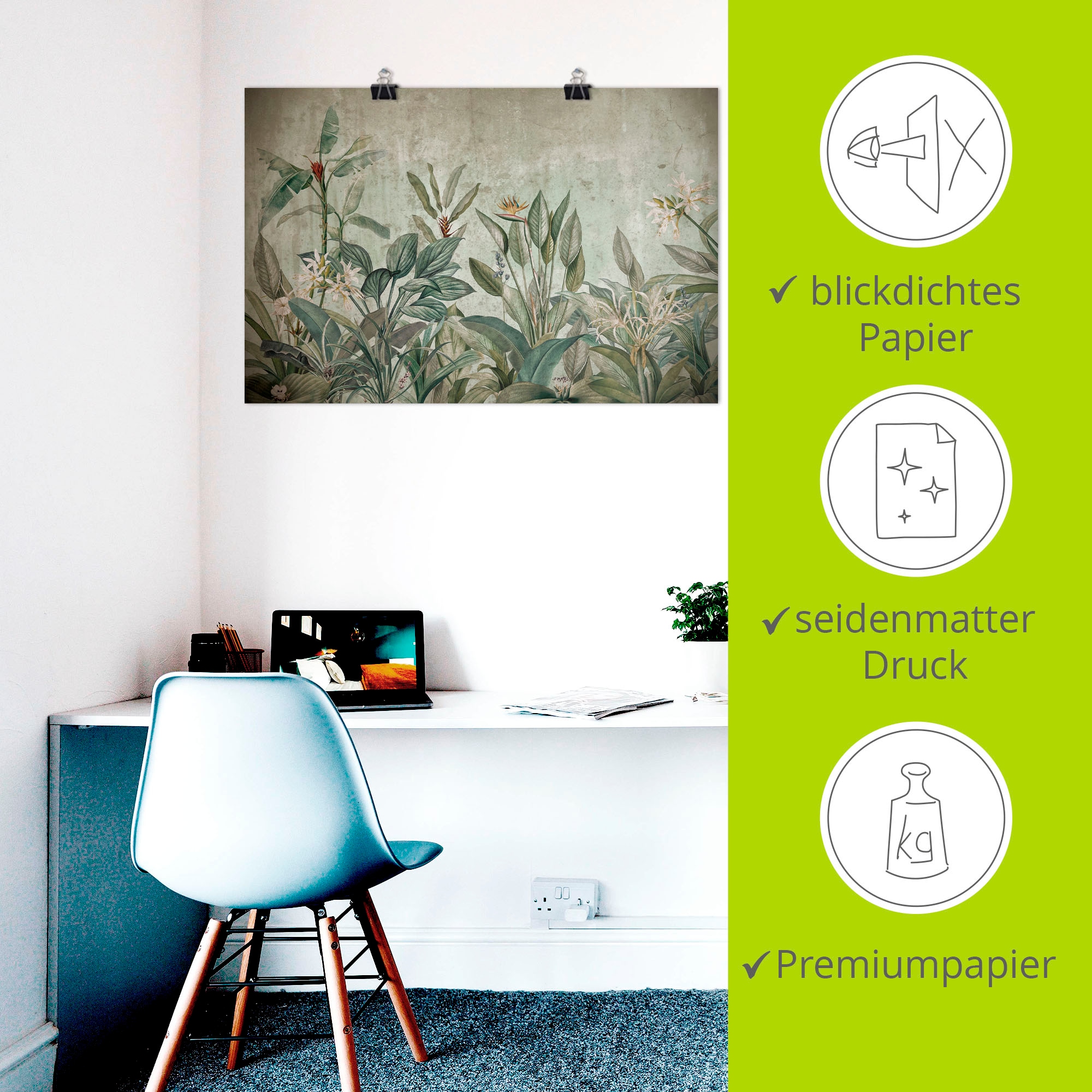 Artland Wandbild »Exotische Dschungel Landschaft« Blumenwiese 1 Stk. tlg. als Alubild, Leinwandbild, Poster, Wandaufkleber in verschied. Größen