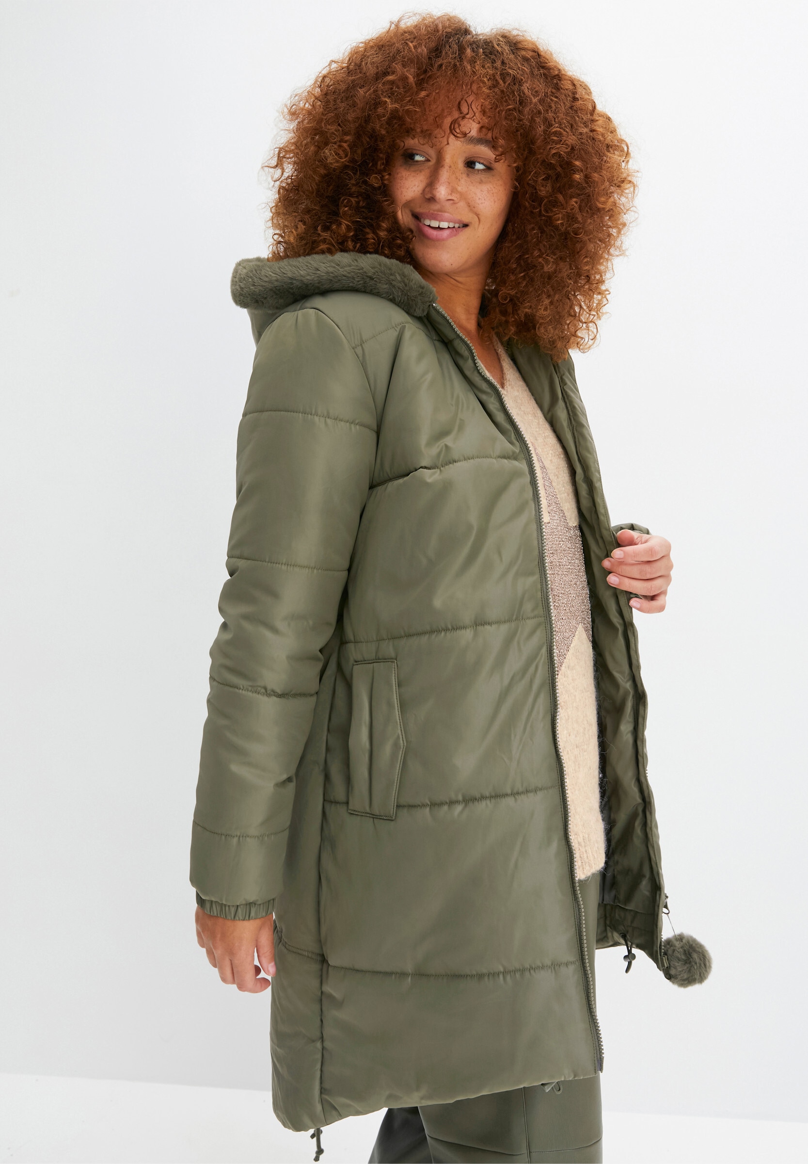 Witt Langjacke »Steppmantel Steppmantel mit Sternen-Steppung hinten« mit Kapuze