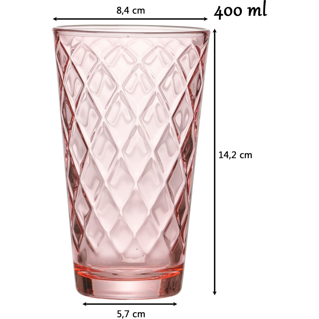 Ritzenhoff & Breker Longdrinkglas »Wela«, (Set, 6 tlg., 6 Longdrinkgläser, je 400 ml)