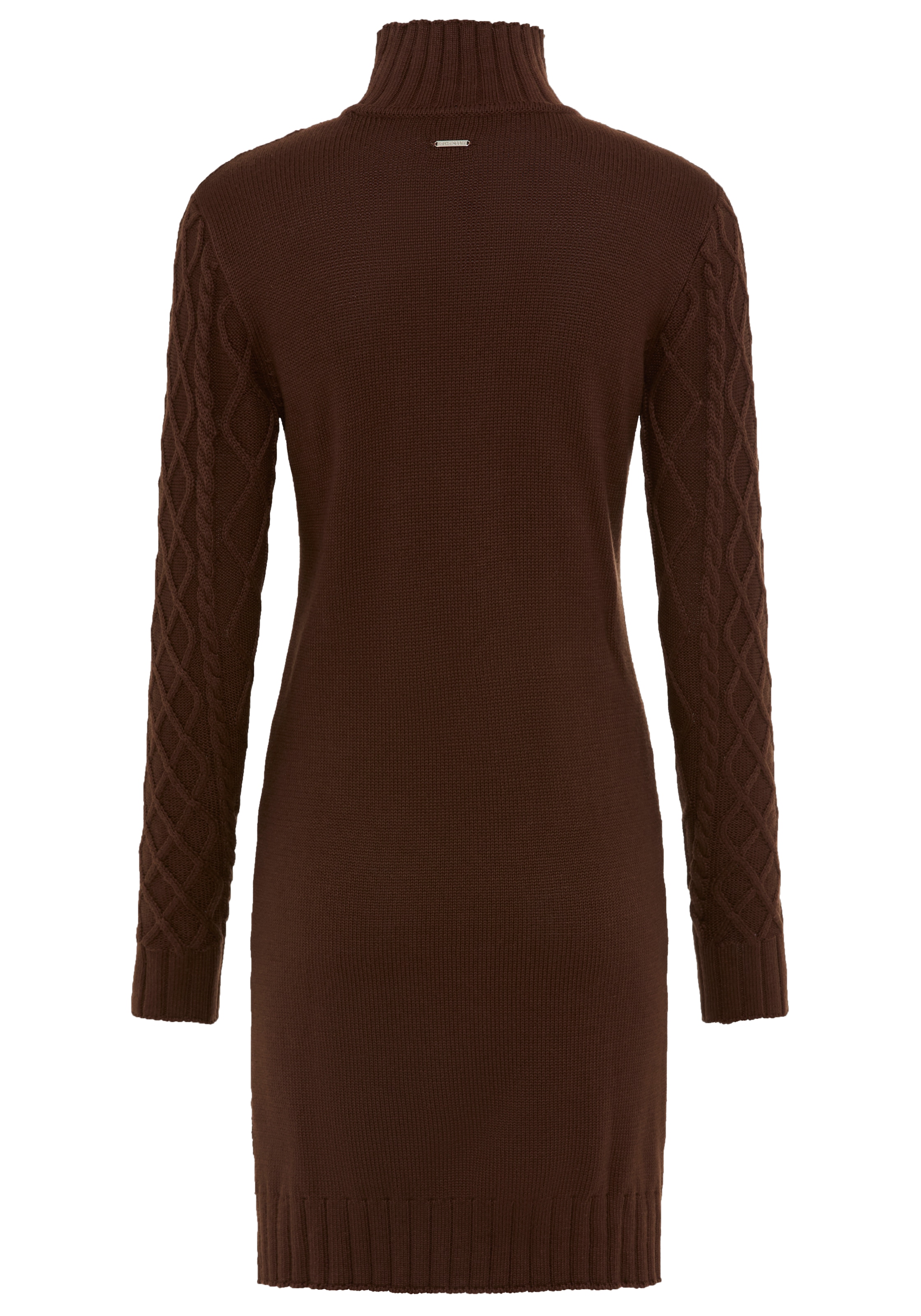 Laura Scott Strickkleid, mit Zopfstrickmuster und Stehkragen