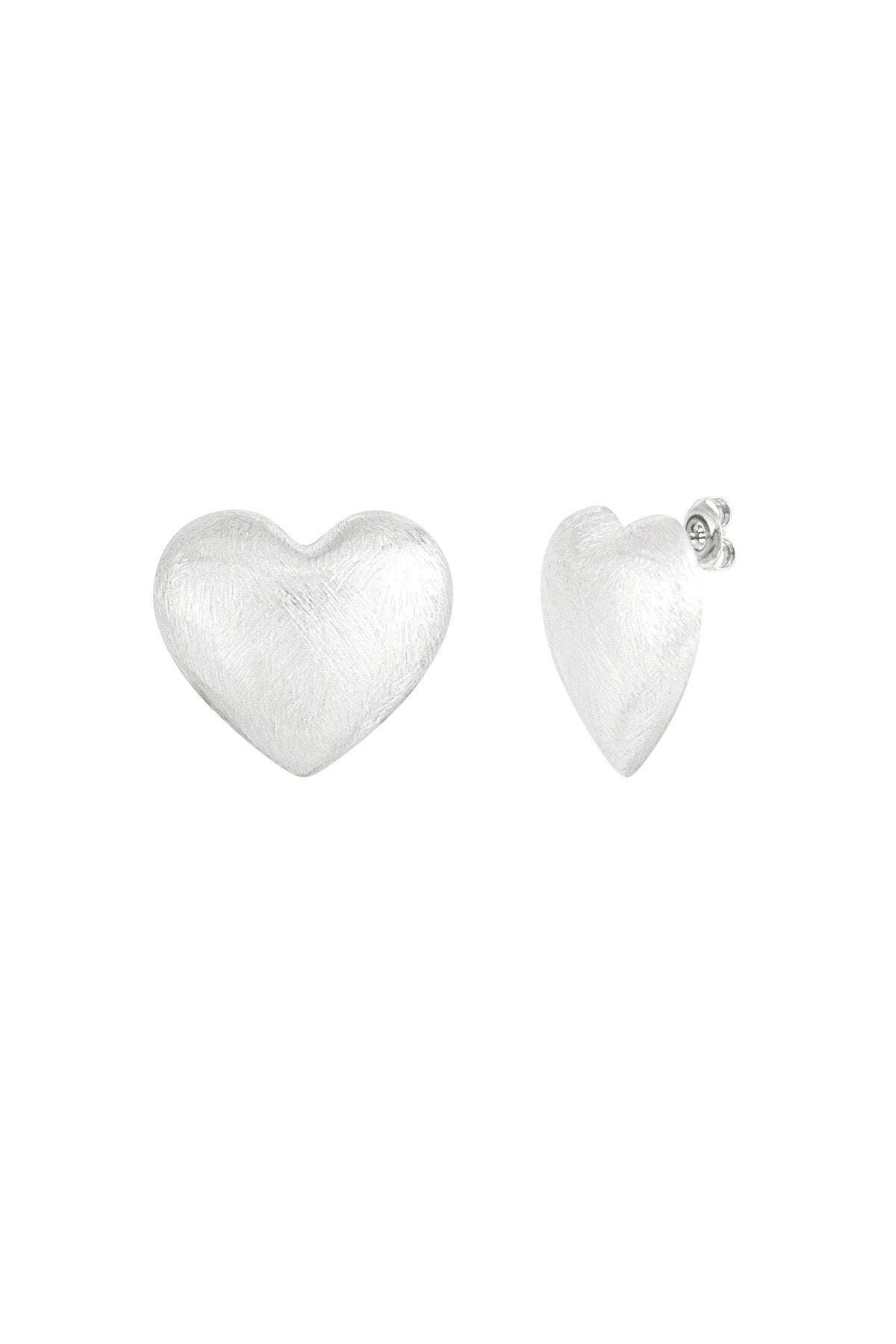 Adelia´s Paar Ohrhänger »Herz - Ohrringe Ohrstecker aus Edelstahl« Die gebürstete Herzform verleiht diesem Modeschmuck eine stylische Note