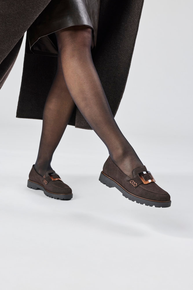 Rieker Loafer  Slipper, Schlupfschuh, Halbschuh mit großer Zierspange