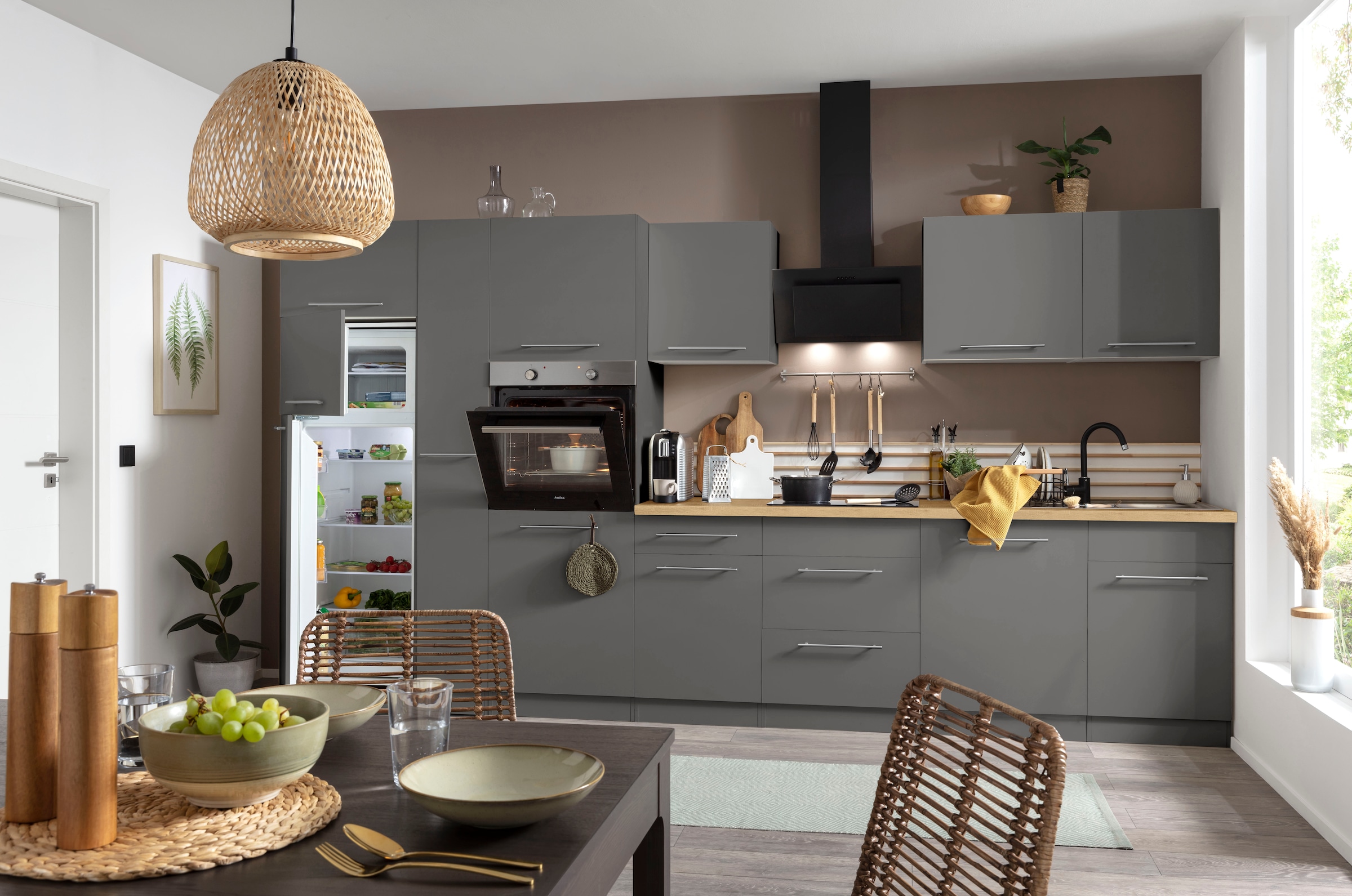 wiho Küchen Küchenzeile »Unna«, mit Breite OTTO cm 370 bei E-Geräten, online