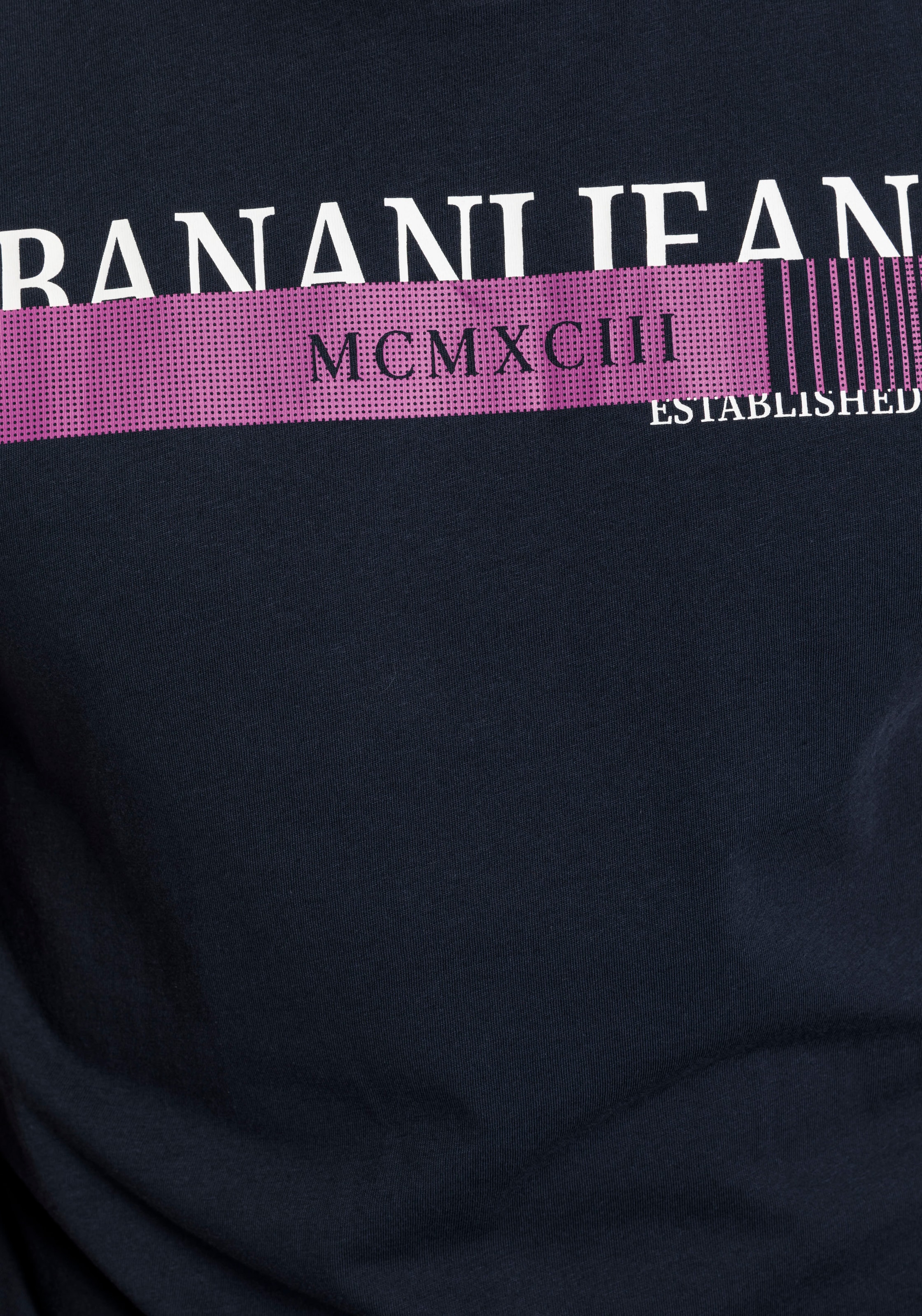 Bruno Banani T-Shirt, kurze Ärmel, schmale Passform, bedruckt, Rundhalsausschnitt