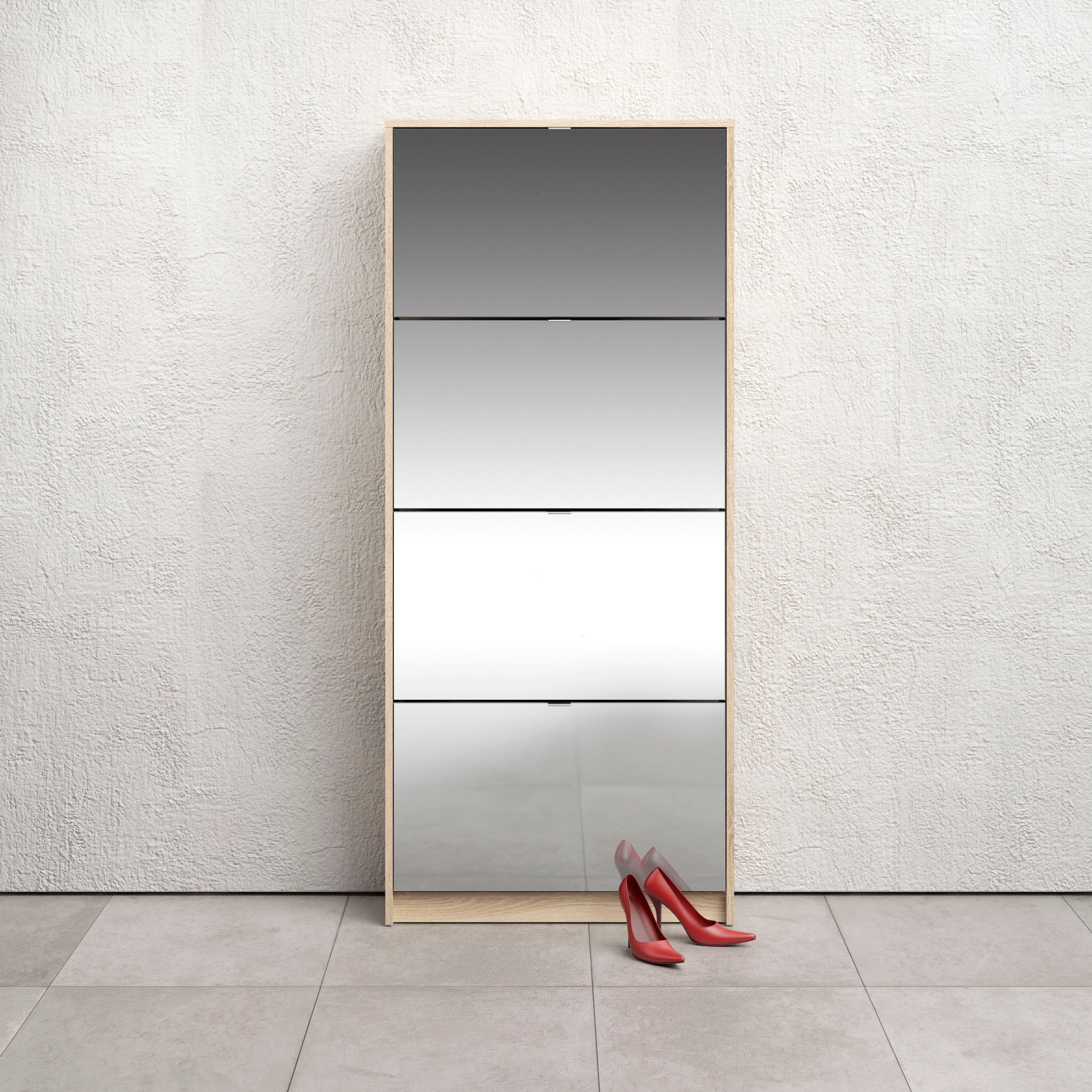 INOSIGN Schuhschrank »Shoes«, verspiegelte Klappenfronten, 2 Fächer, Folienbeschichtet, Höhe 162 cm