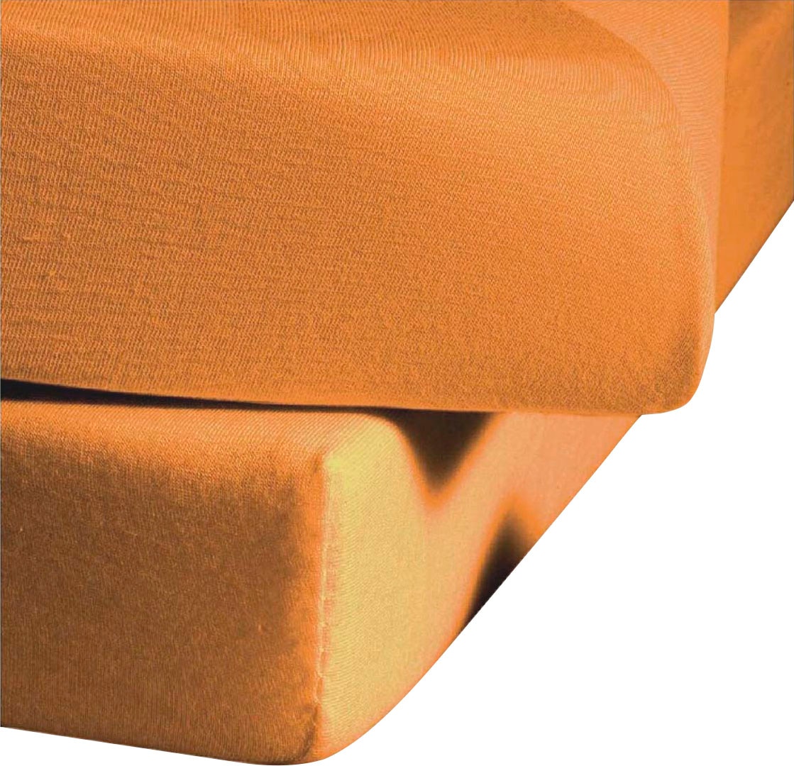 Fleuresse Spannbettlaken »Ines hochwertiger Jersey aus reiner Baumwolle in beige, Größe 100x220 23