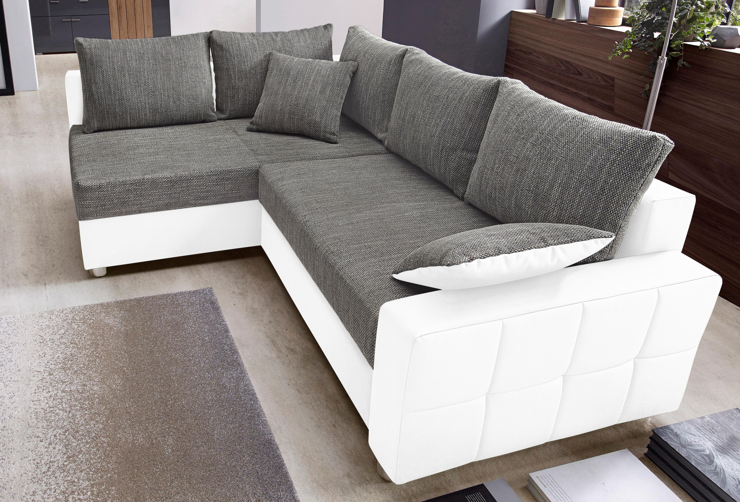 COLLECTION AB Ecksofa »Parma L-Form«, mit Bettfunktion und Federkern