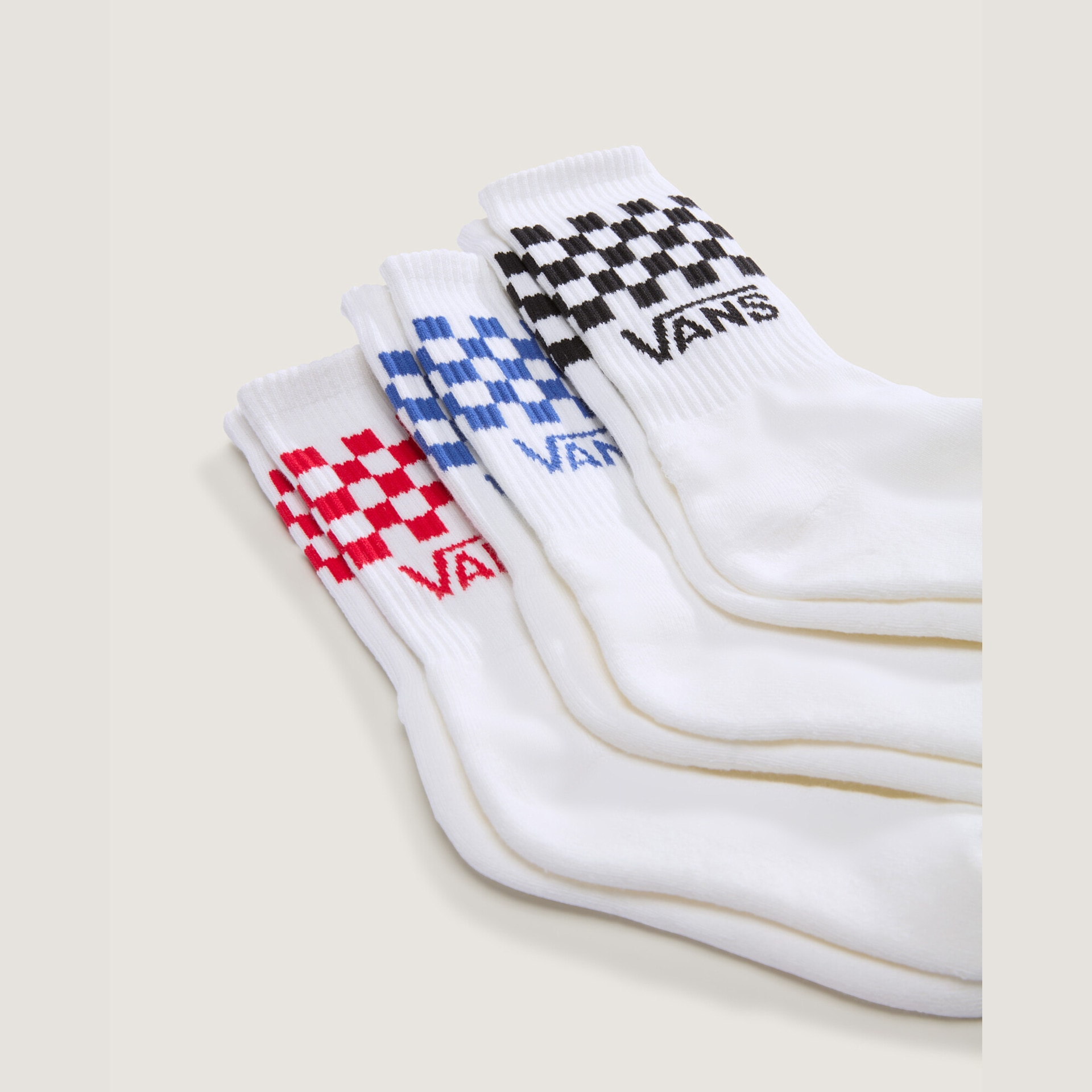 Vans Socken »CLASSIC CHECK CREW« 3 Paar tlg. für Kids, dreierpack, elastische Passform, bequemer Materialmix