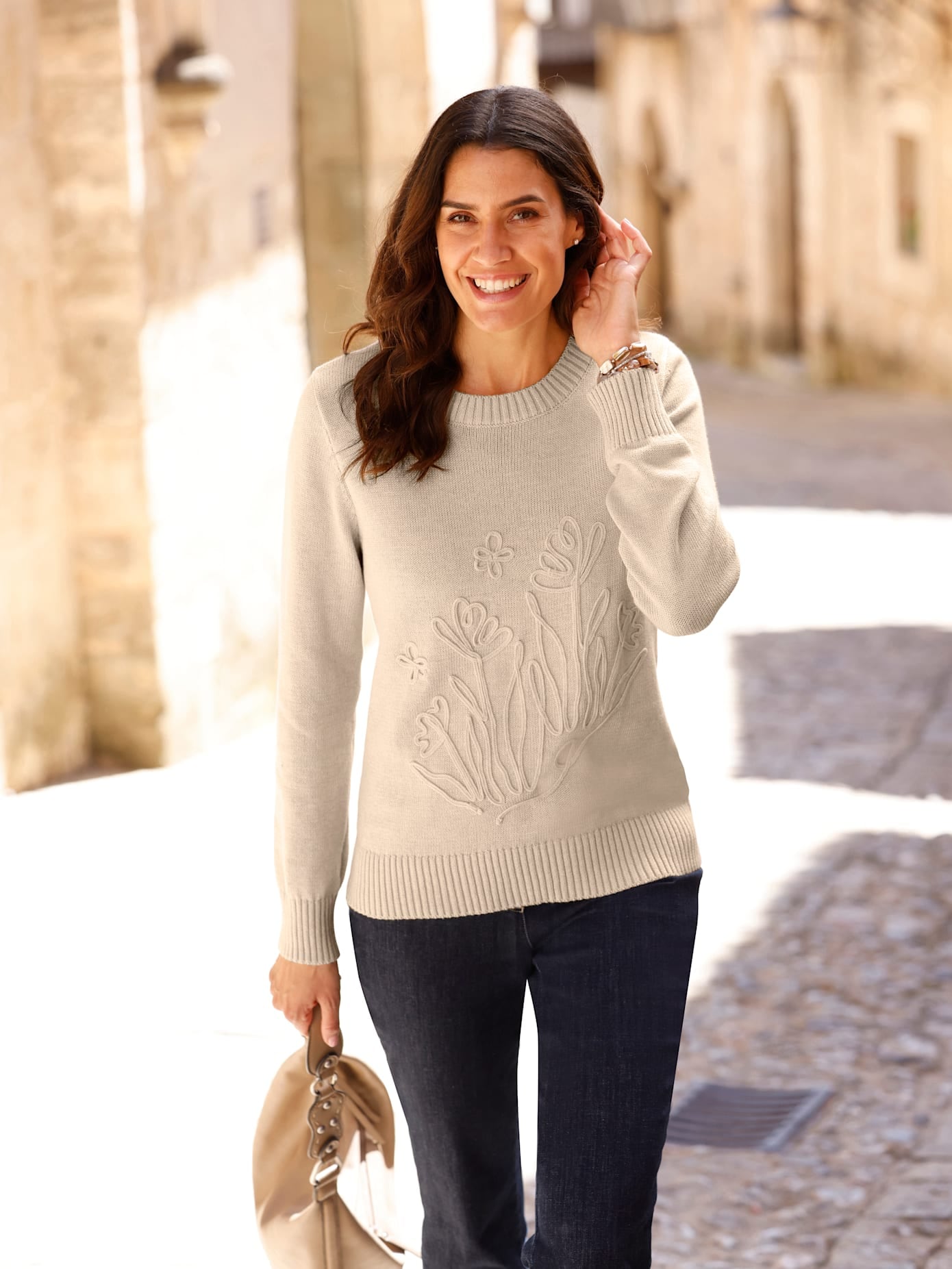 Inspirationen Rundhalspullover »Baumwoll-Pullover«