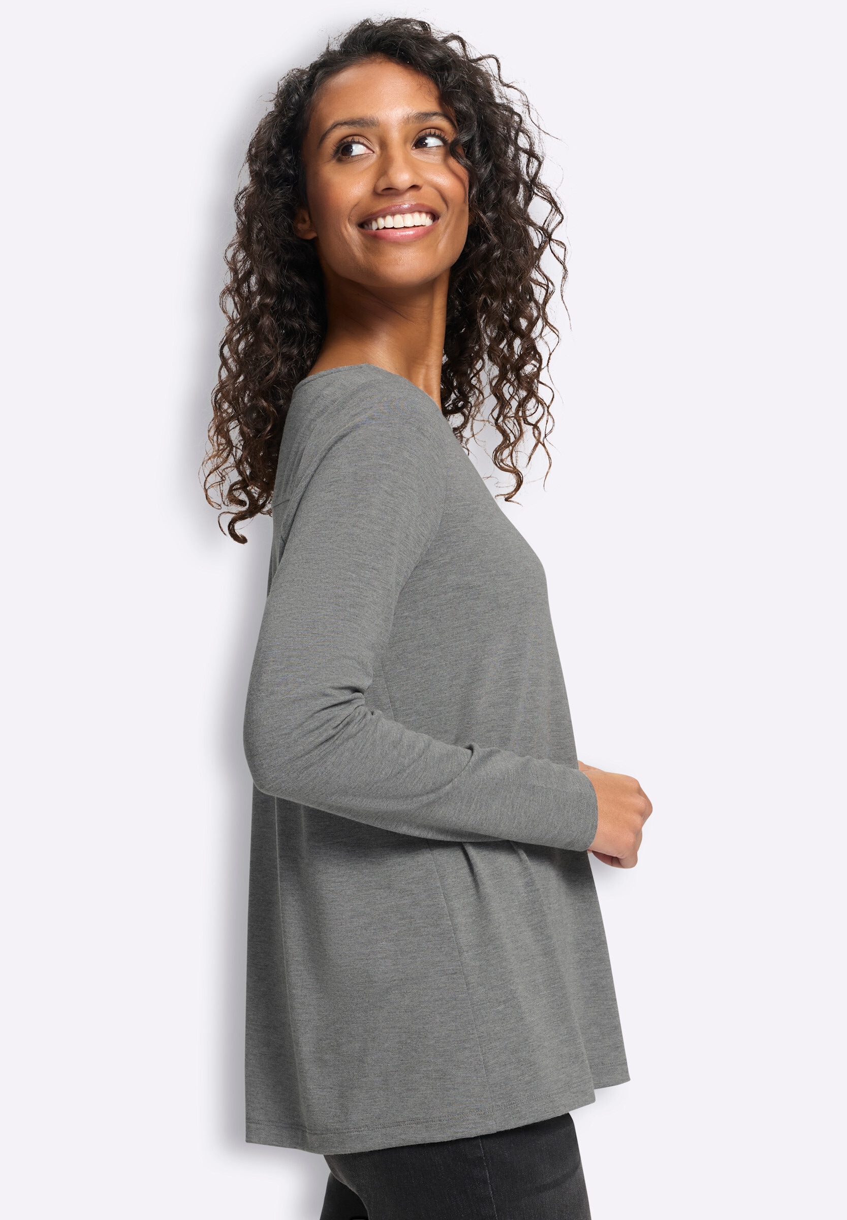 heine T-Shirt »Langarm-Shirt Rundhalsshirt in A-Form«