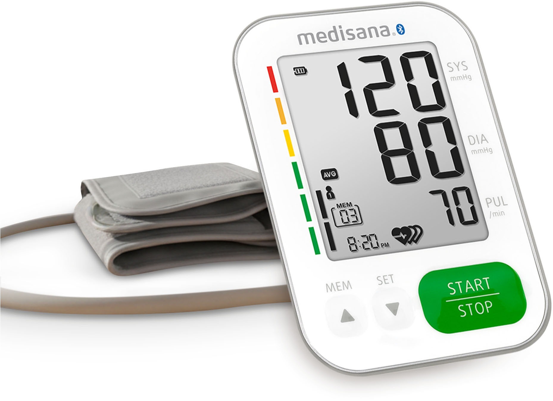 Medisana Oberarm-Blutdruckmessgerät »BU 572 connect« Je 199 Speicherungen für 2 Benutzer, zert. Medizinprodukt, Farbskala