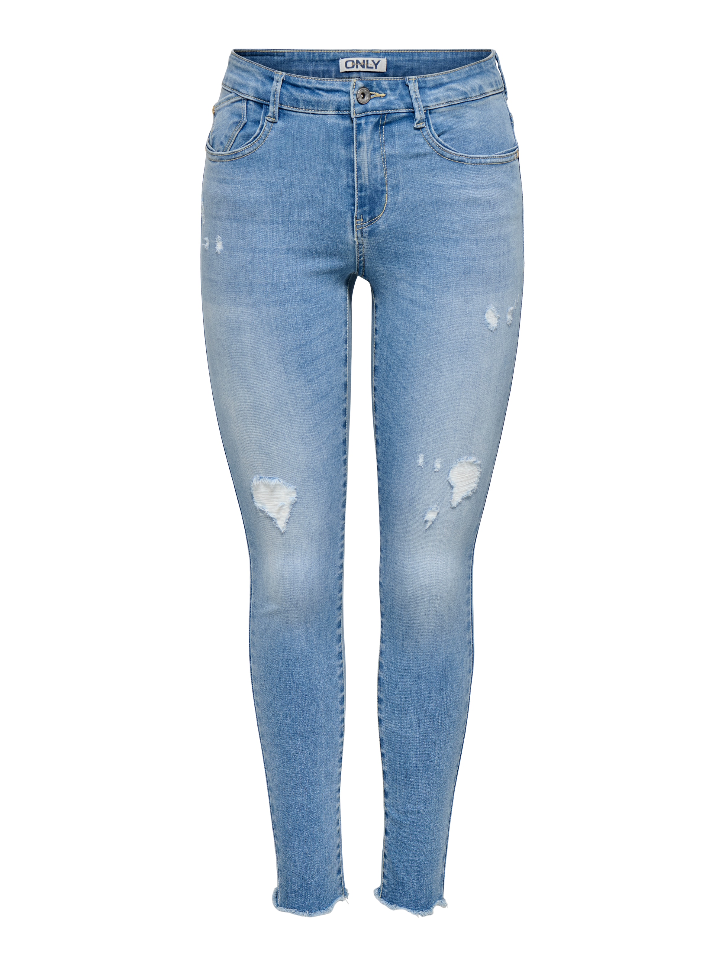 ONLY Skinny-fit-Jeans »ONBLUSH MW COIN PCK ANK RW DNM« Baumwollmischung, skinny fit, offener Saum, destroyed Effekte