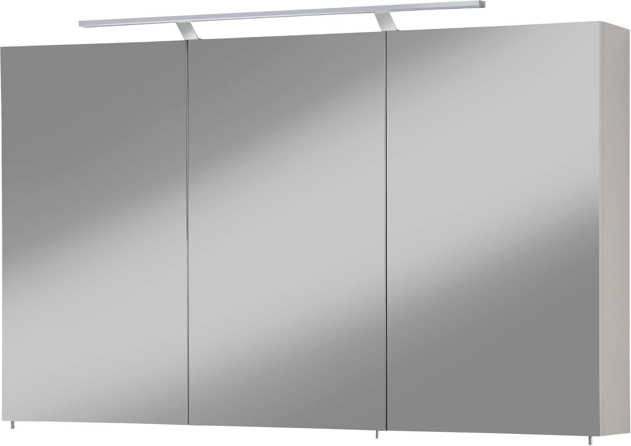 Schildmeyer Spiegelschrank »Torino«, Breite 120 cm, 3-türig, LED-Beleuchtung, Schalter-/Steckdosenbox, Glaseinlegeböden, Soft-Close, Made in Germany