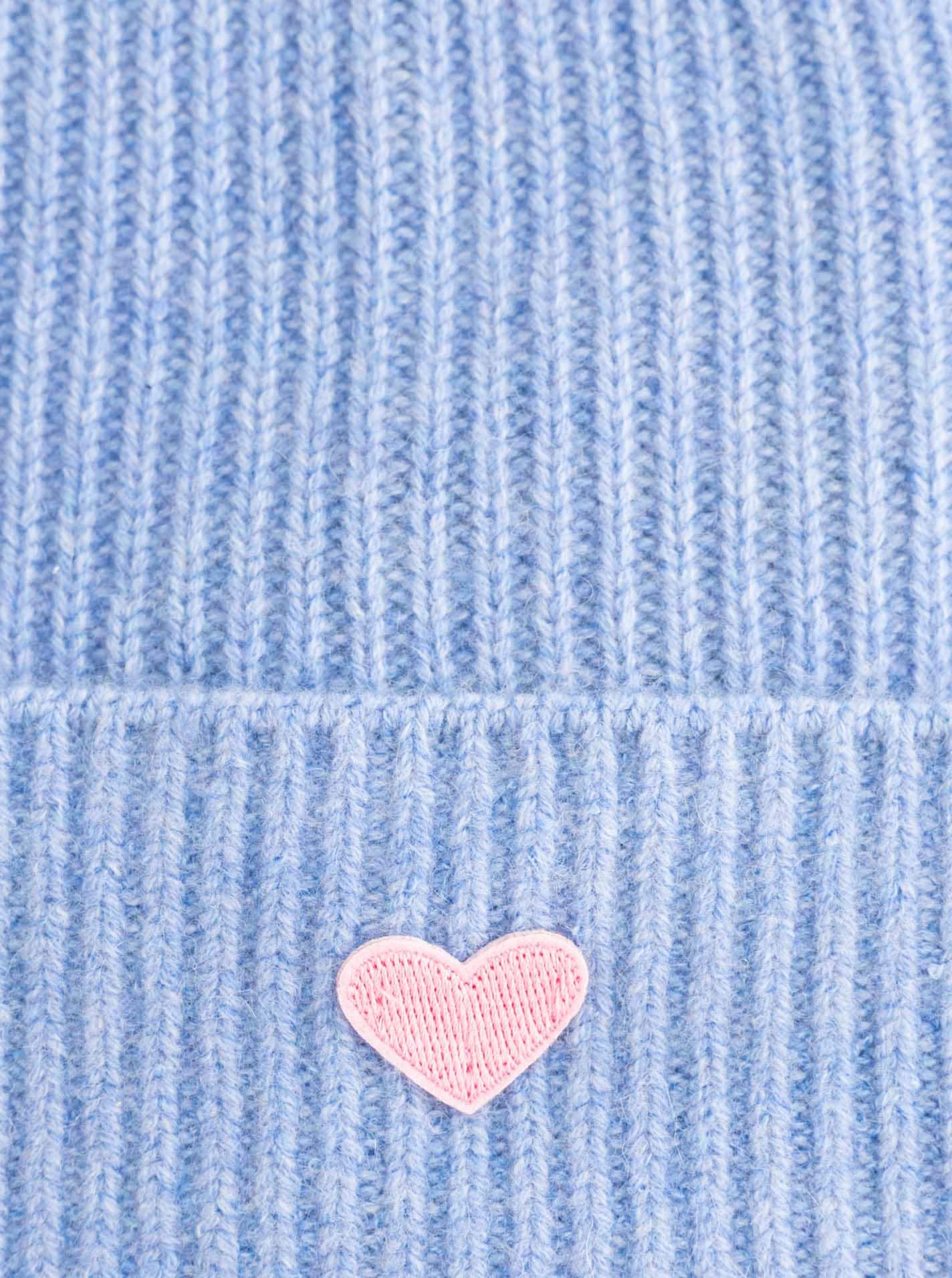 Zwillingsherz Beanie »Beanie with Heart-Patch«, Rippstrick, mit breitem Umschlag, wärmend