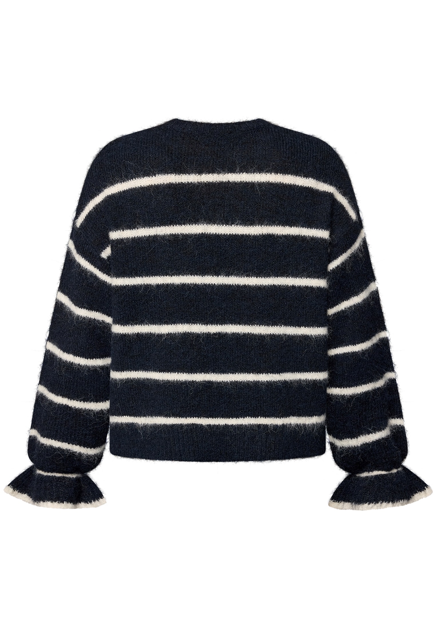 Zero Rundhalspullover »Pullover gestreift mit Wolle«