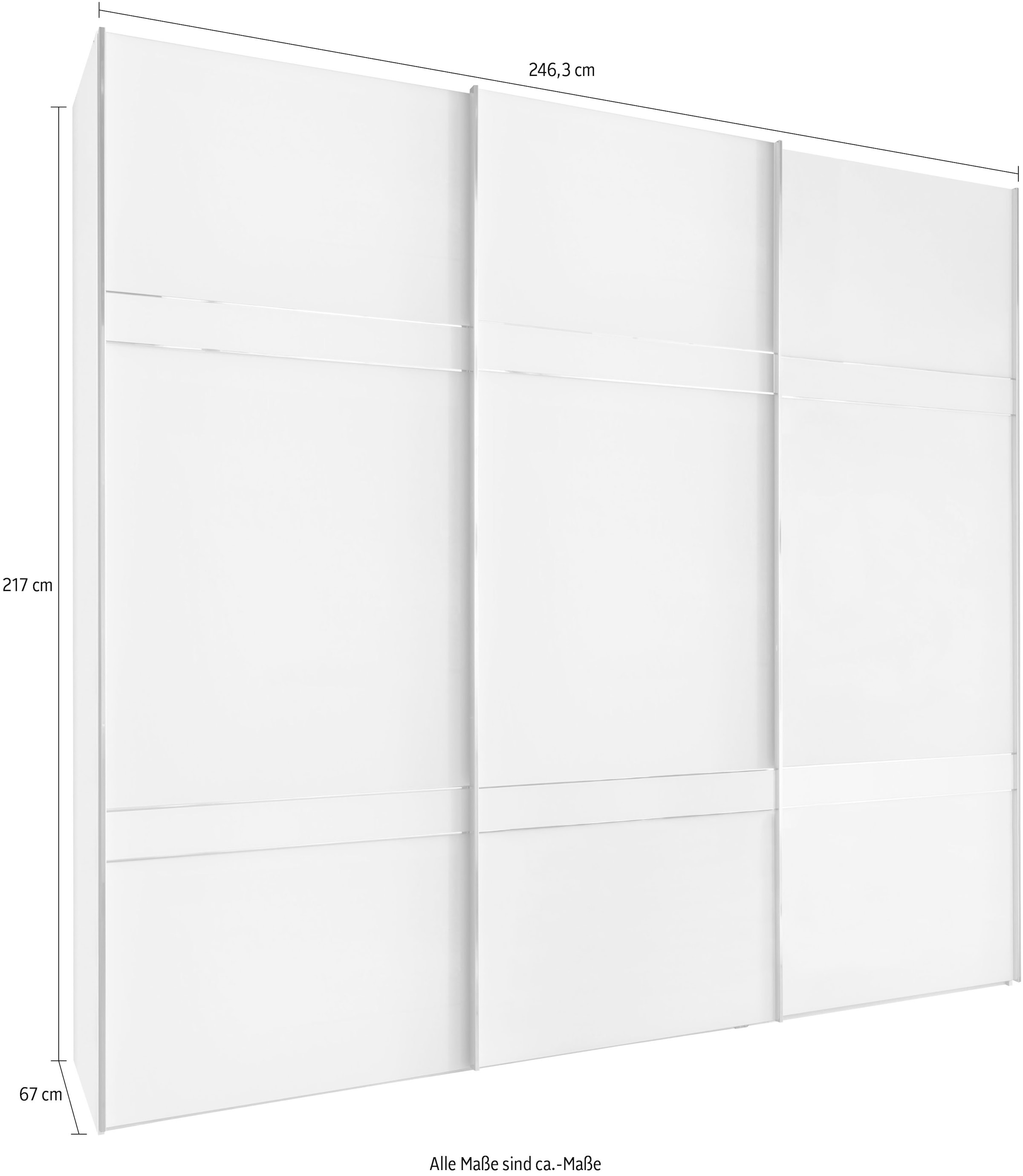 WIEMANN Schwebetürenschrank »Rialto« hochwertige Glasfront mit Querriegeln
