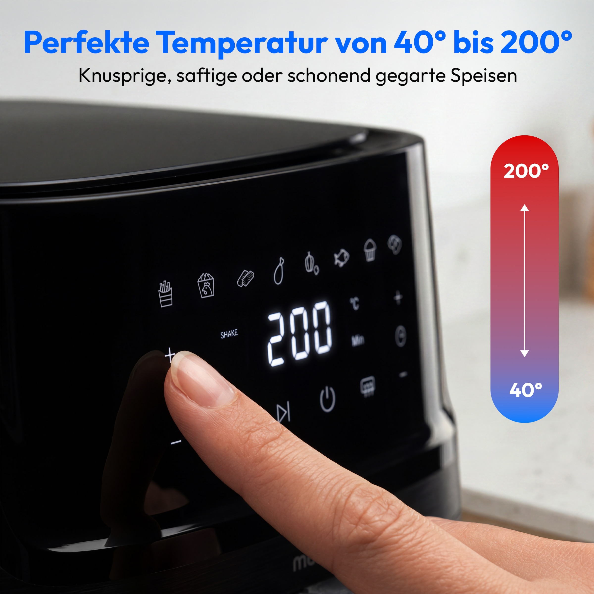 Medion® Heißluftfritteuse »MD 100056« 1650 W Großes 7,2 L Fassungsvermögen,PFAS‑frei