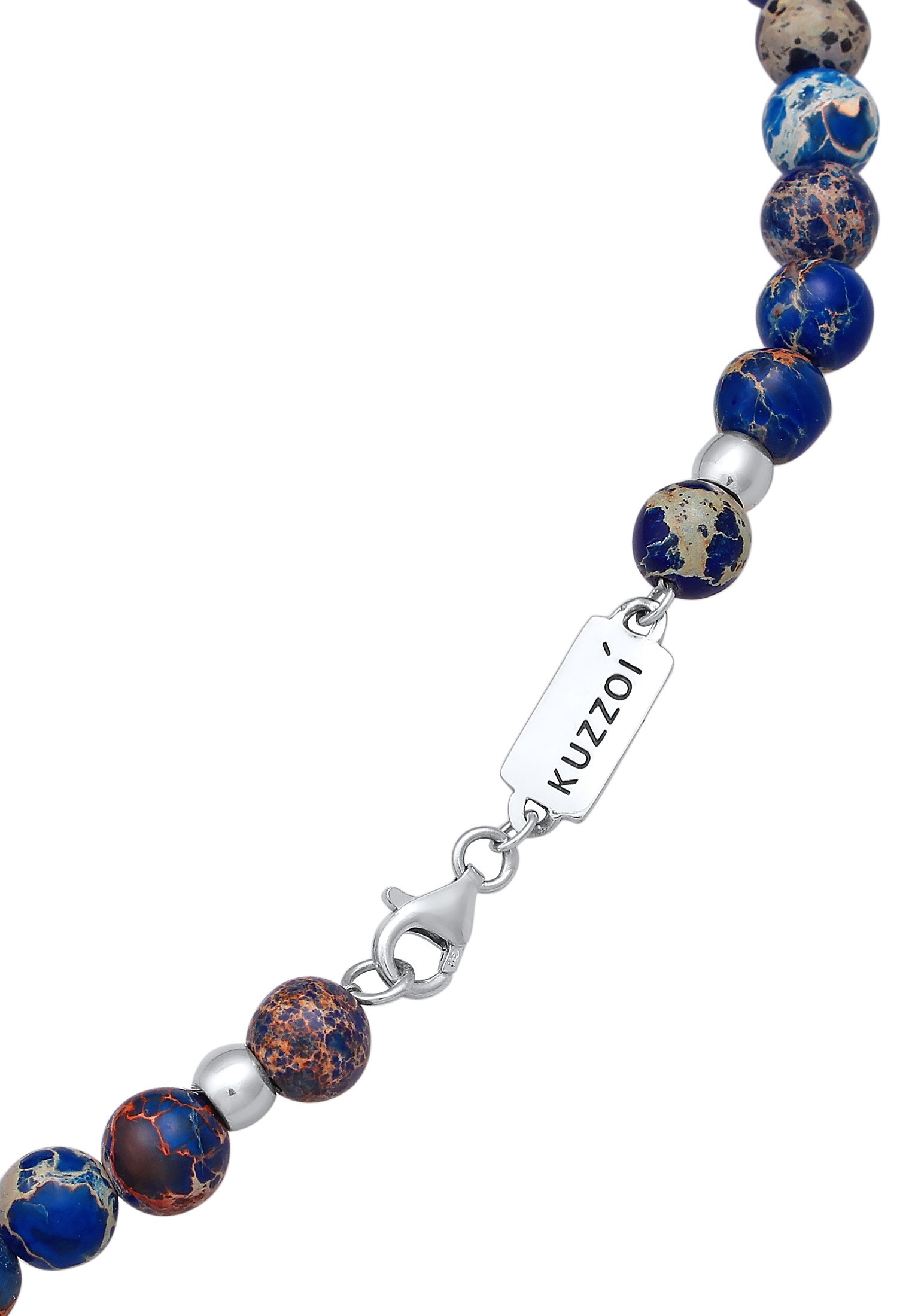 Kuzzoi Silberkette »Halskette Achat Bead Steinkette 925 Silber«