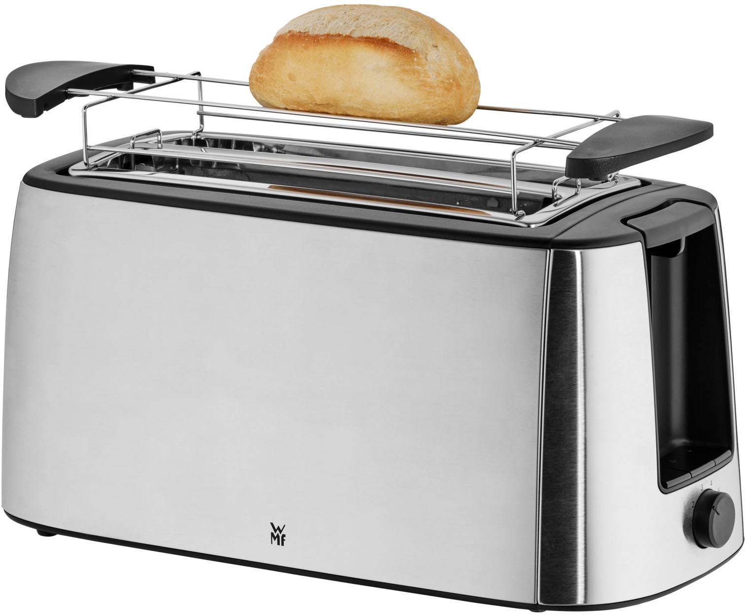 WMF Toaster »Bueno Pro, Doppel-Langschlitz-Toaster, XXL Toast, Brötchenaufsatz«, 2 lange Schlitze, für 4 Scheiben, 1550 W, 6 Bräunungsstufen, Brotzentrierung, Krümelschublade, Cromargan Gehäuse